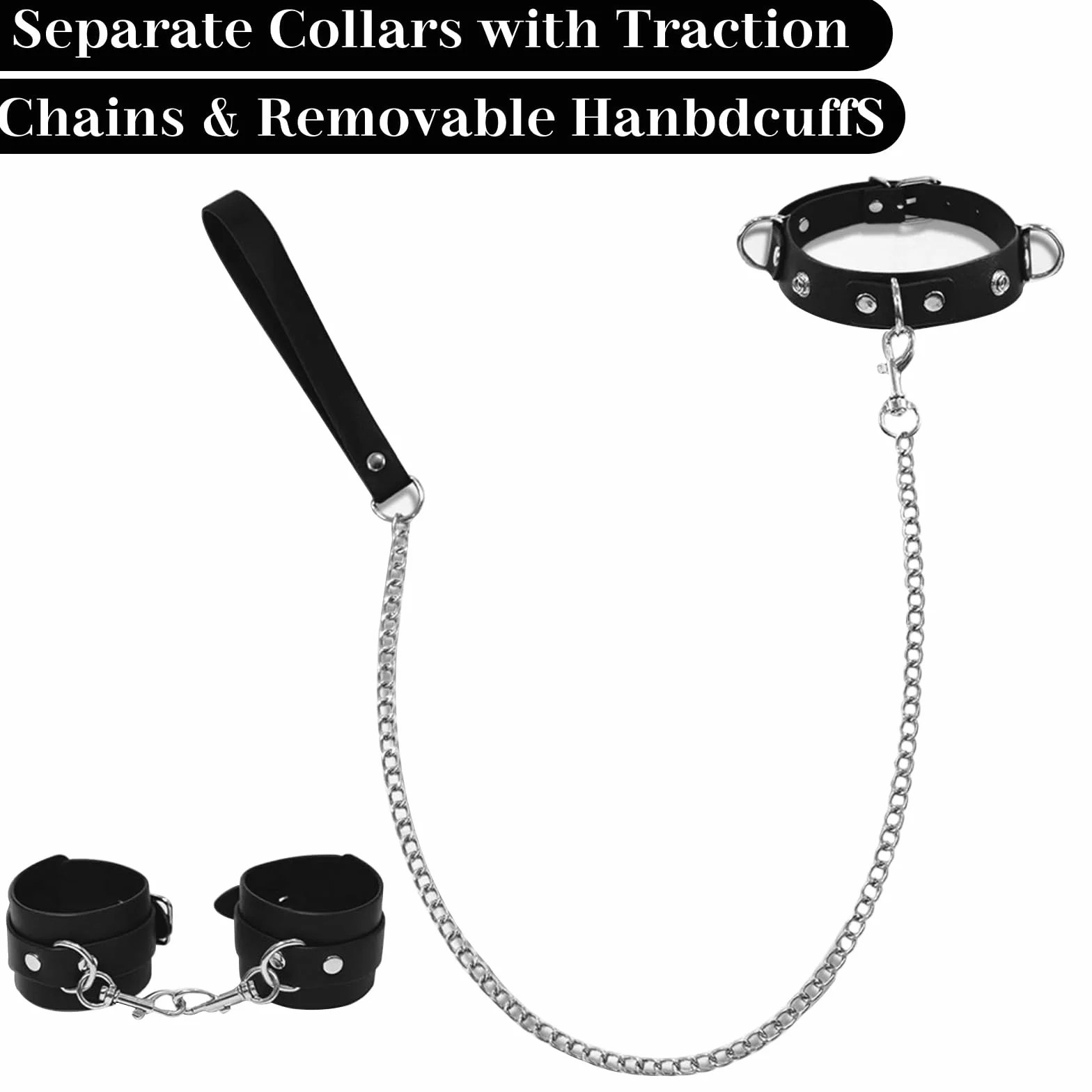 Set BDSM 6w1 Bondage Sessuale Sex Toys Manette Imbracatura Gotica Reggiseno Choker Morsetti Capezzoli Maschera Occhi