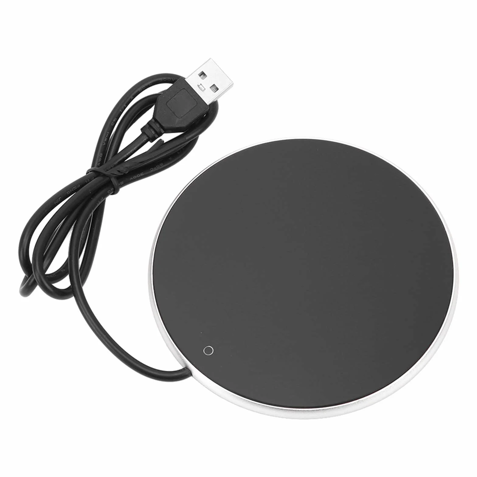 Wakects Scaldatazze USB Scalda Tazza da Scrivania con Smart Touch Interruttore e Temperatura Costante Intelligente Sottobicchiere Riscaldante per Bevanda Calda caffè Ø10,3 cm (Argento)
