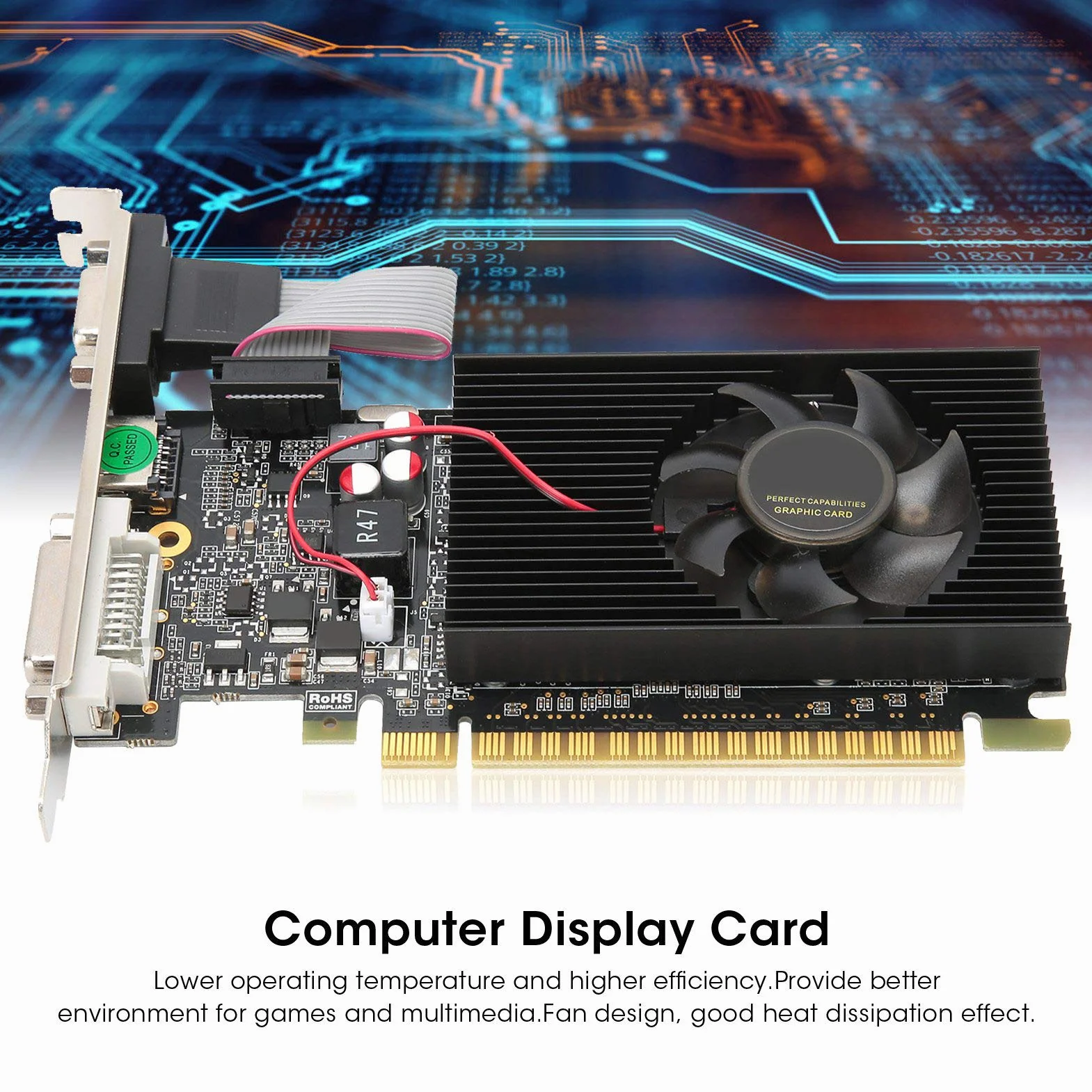 Scheda Grafica GT730 da 2 GB, DDR3, 64 Bit, PCI Express 2.0, 810/1200 MHz, Scheda Video per PC Desktop, Supporta API 3D DirectX 11