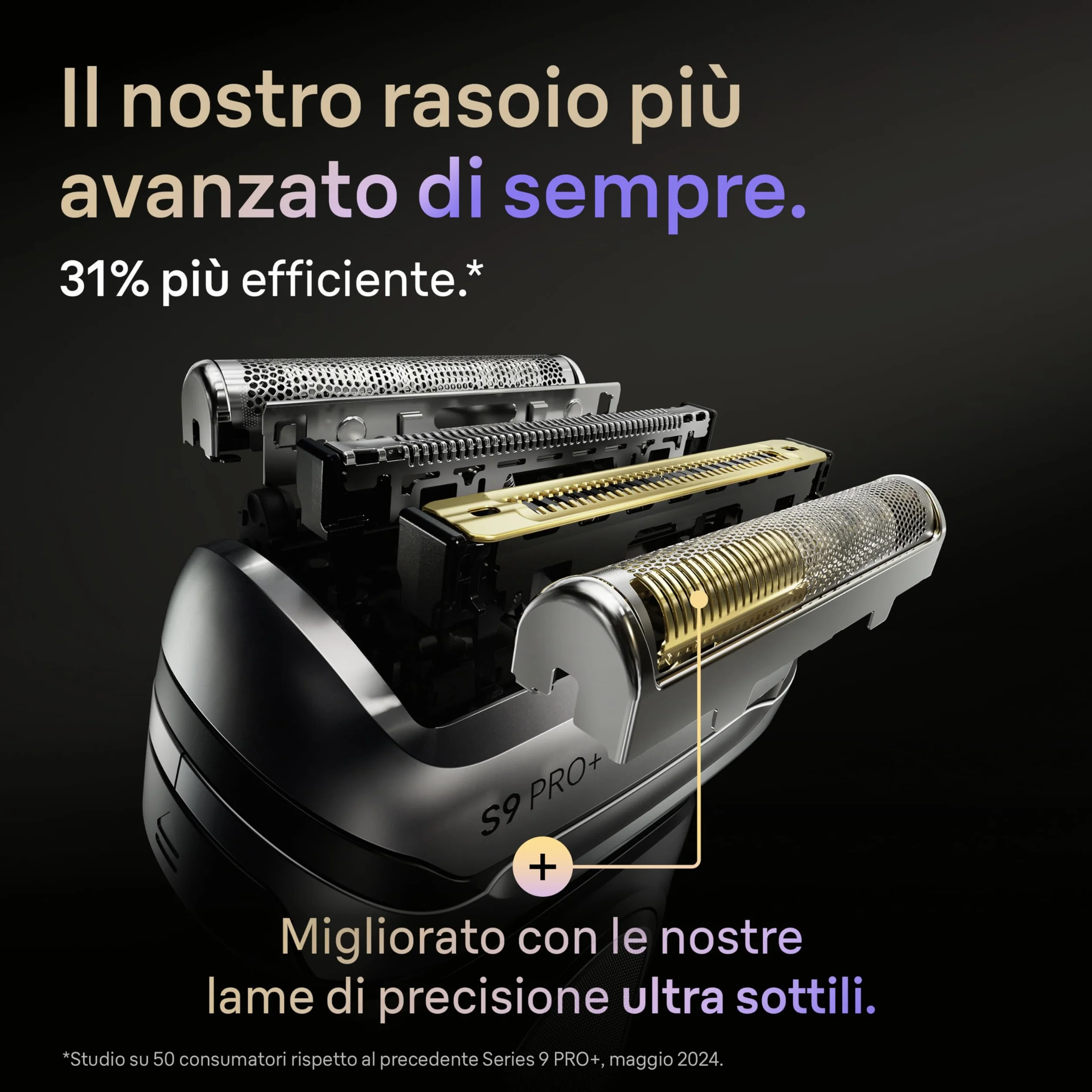 Braun Serie 9 PRO Rasoio Elettrico Barba Wet&Dry 5+1 Lame Precisione 60 Min Testina Ricambio Stazione SmartCare 6in1 Nero