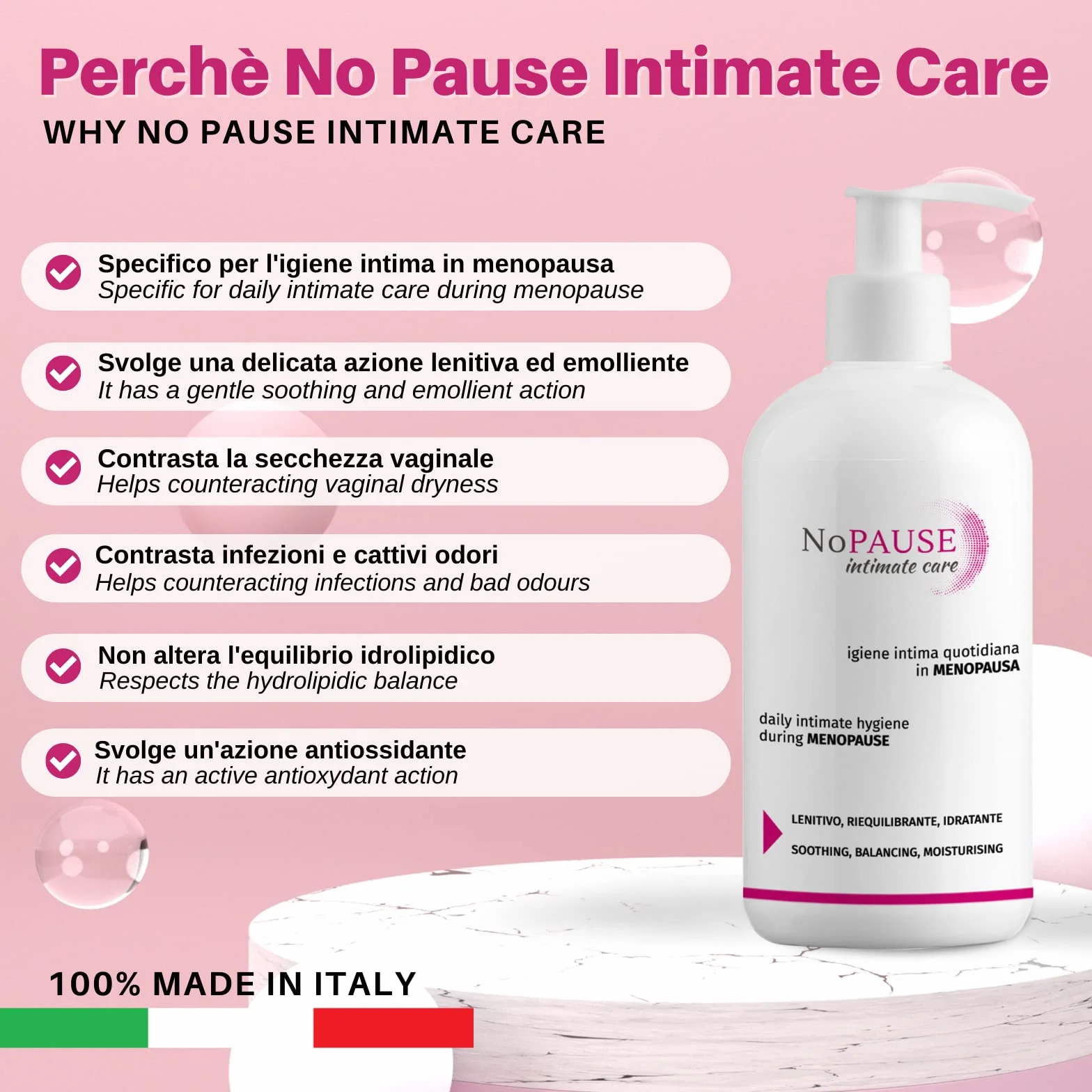 No Pause Detergente Intimo Igiene Intima Quotidiana Menopausa 200 ml