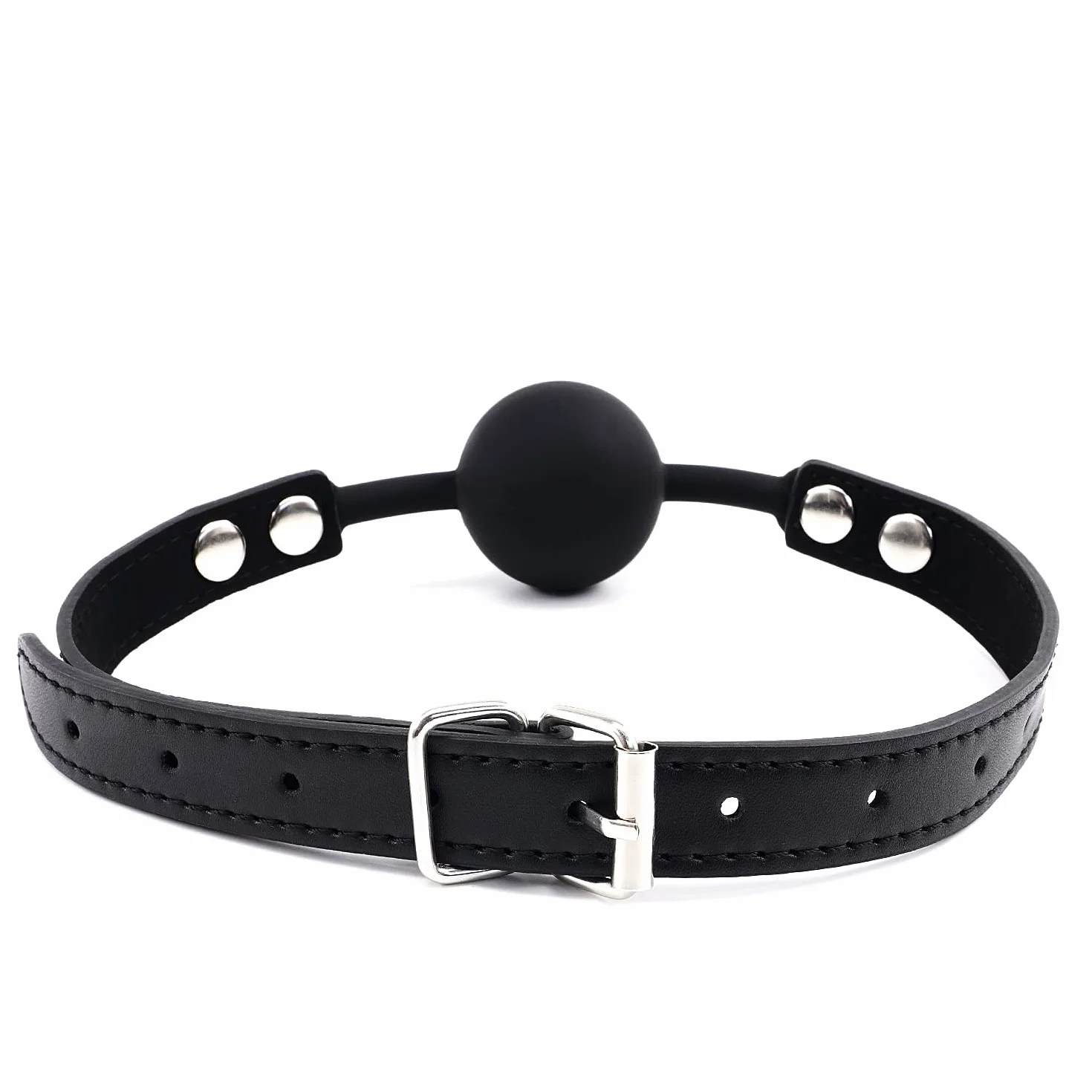 Bavaglio a Sfera in Silicone per Bondage BDSM, Giocattoli Sessuali (Nero)