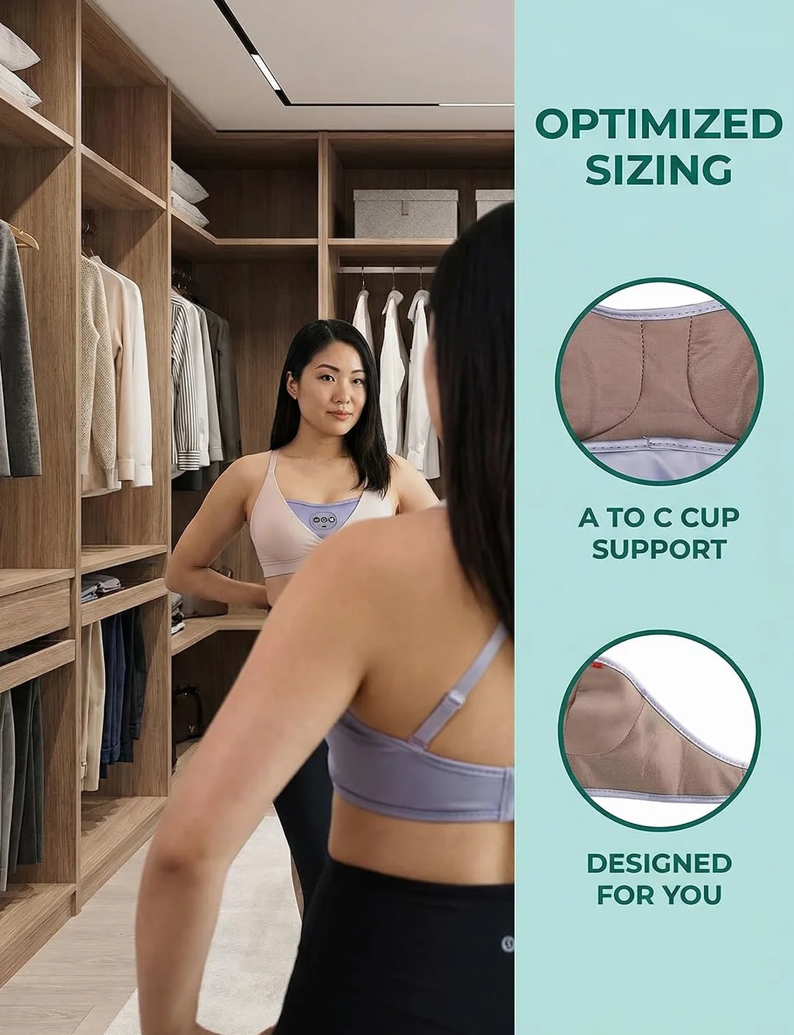 Soutien-Gorge Massaggio Seno, Strumento Massaggio Elettronico Vibrante per Miglioramento Seno Donna