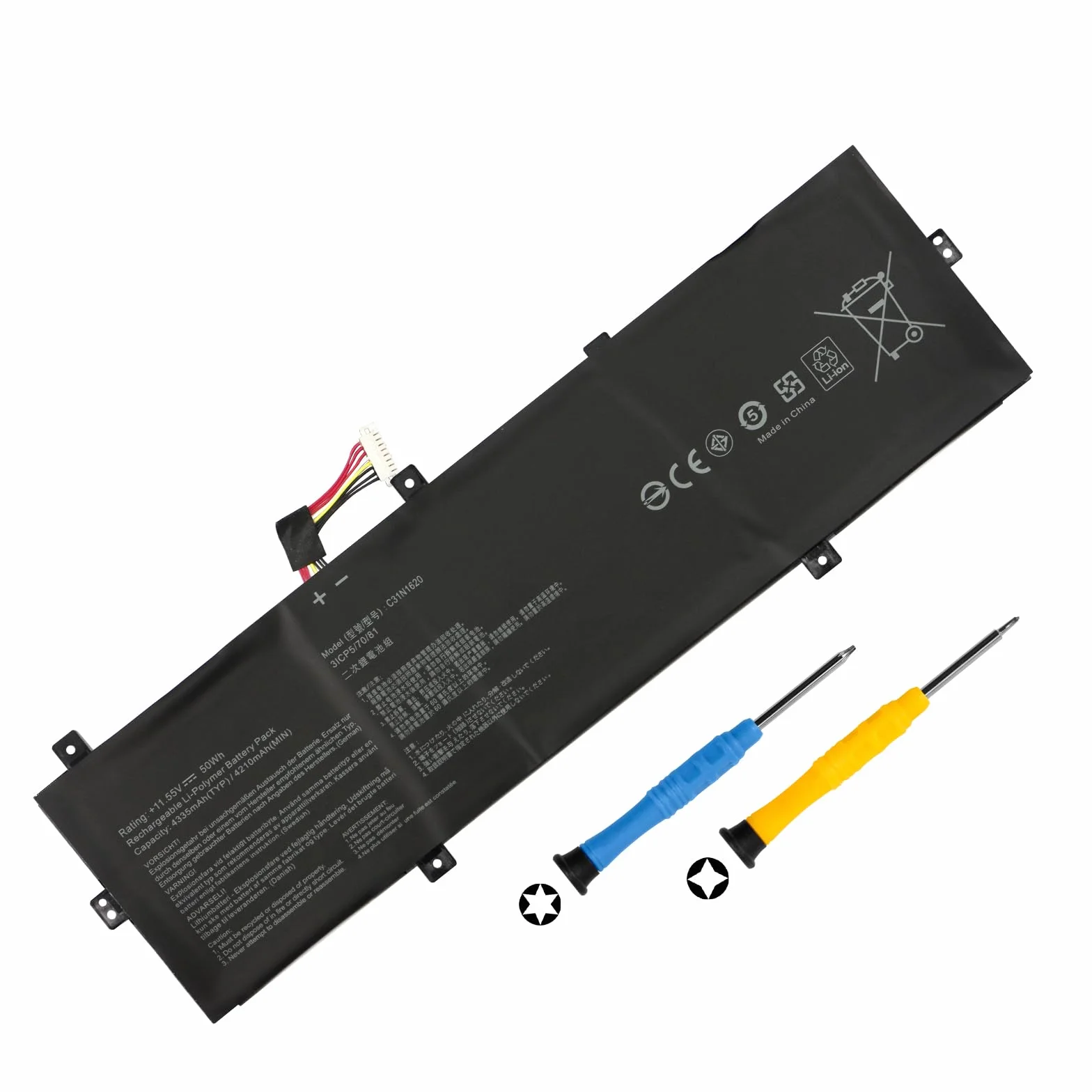 K KYUER 50Wh C31N1620 Batteria per Asus Zenbook UX430 UX430U UX430UA UX430UAR UX430UN UX430UNR UX430UQ U4100 U4100U U4100UN U4100UQ UX3400 UX3400U UX3400UA UX3400UN UX3400UQ BX430 BX430UA UX3430UQ