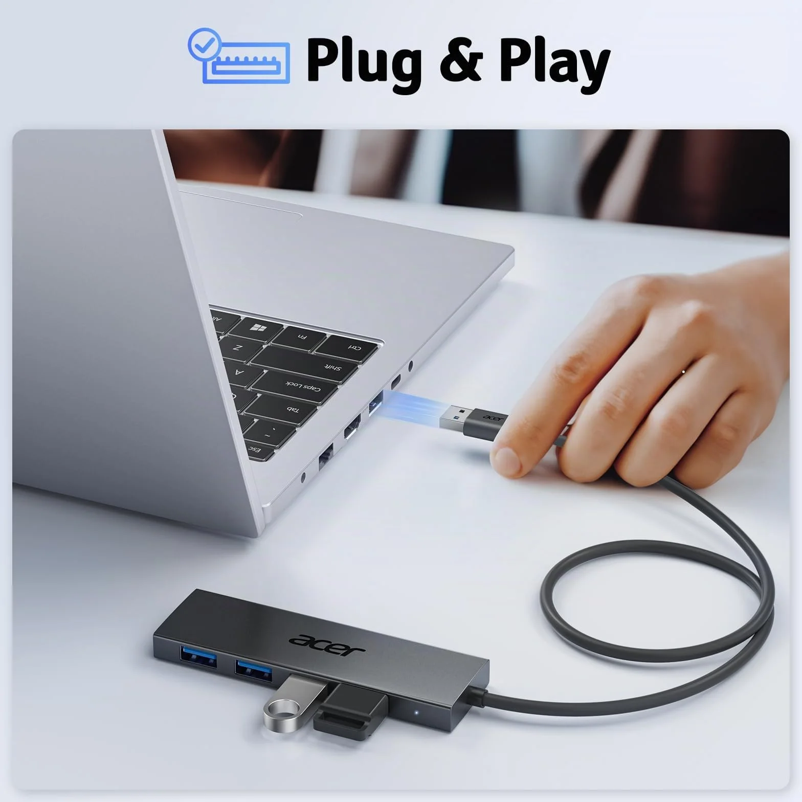 Acer Hub USB 3.0 5 Porte 5Gbps Sdoppiatore Multi USB Adattatore Alta Velocità