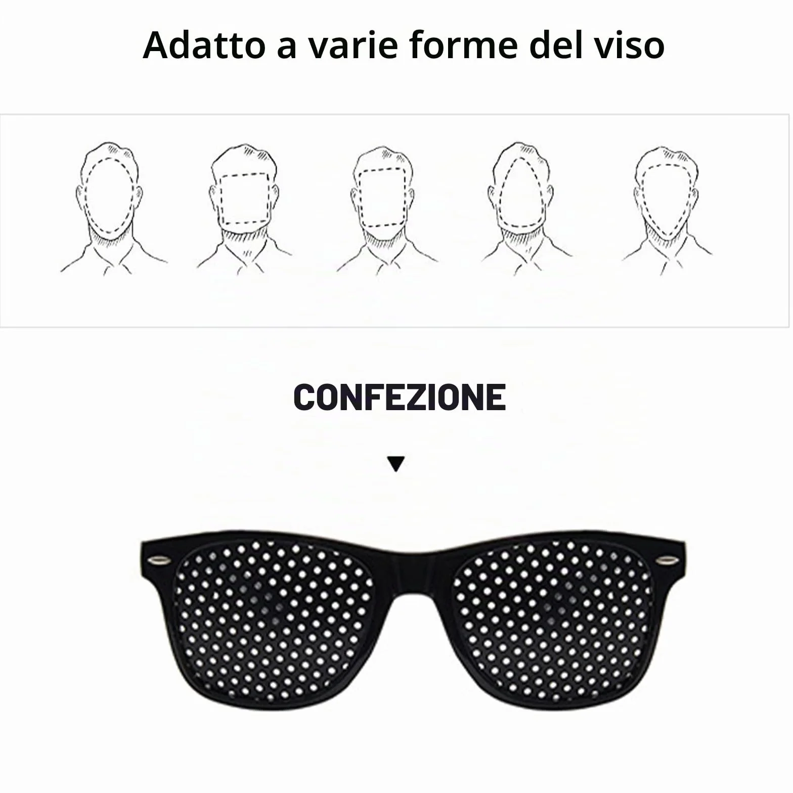Sonderfect Occhiali Pieghevoli per Allenamento Visivo Griglia Riduzione Crepuscolo Oculare