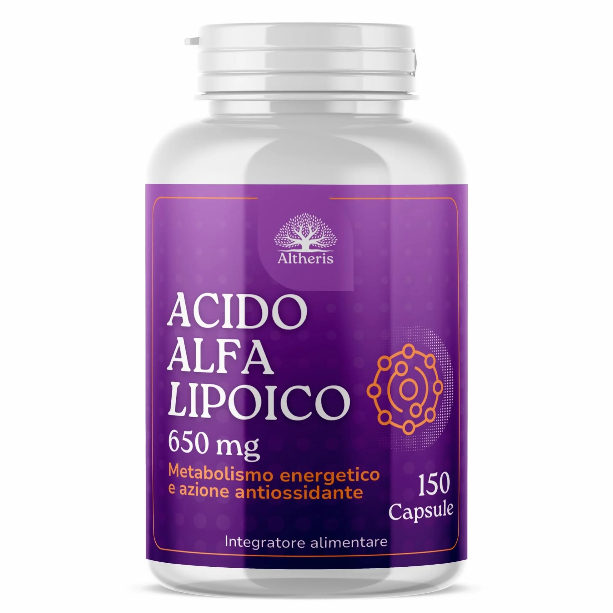 Acido Alfa Lipoico ALA 650mg 150 Capsule Alto Dosaggio - Integratore Antiossidante Metabolismo Energetico