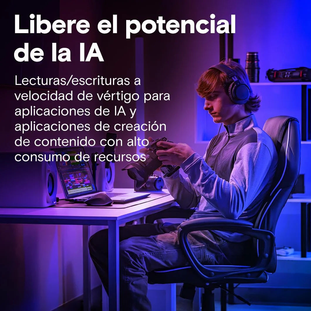 Crucial T710 SSD 1TB PCIe 5.0 x4 Gen5 NVMe M.2, Velocità fino a 14900 MB/s Lettura, 13700 MB/s in Scrittura, Notebook e PC Desktop, TLC NAND, Hard Disk Interno - CT1000T710SSD8-01
