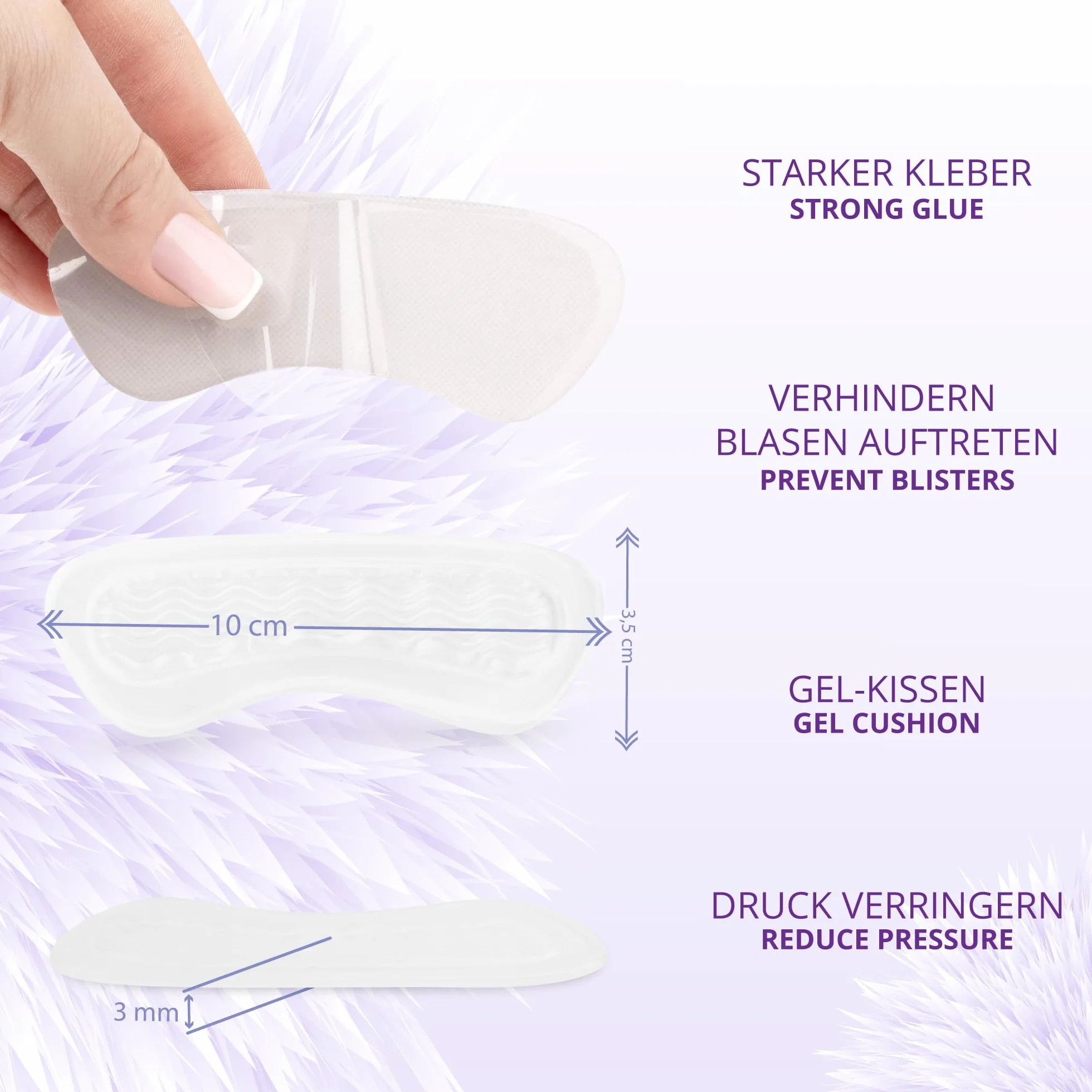 Set di solette in gel antiscivolo per scarpe con tacco - cuscinetto metatarso e rinforzo tallone