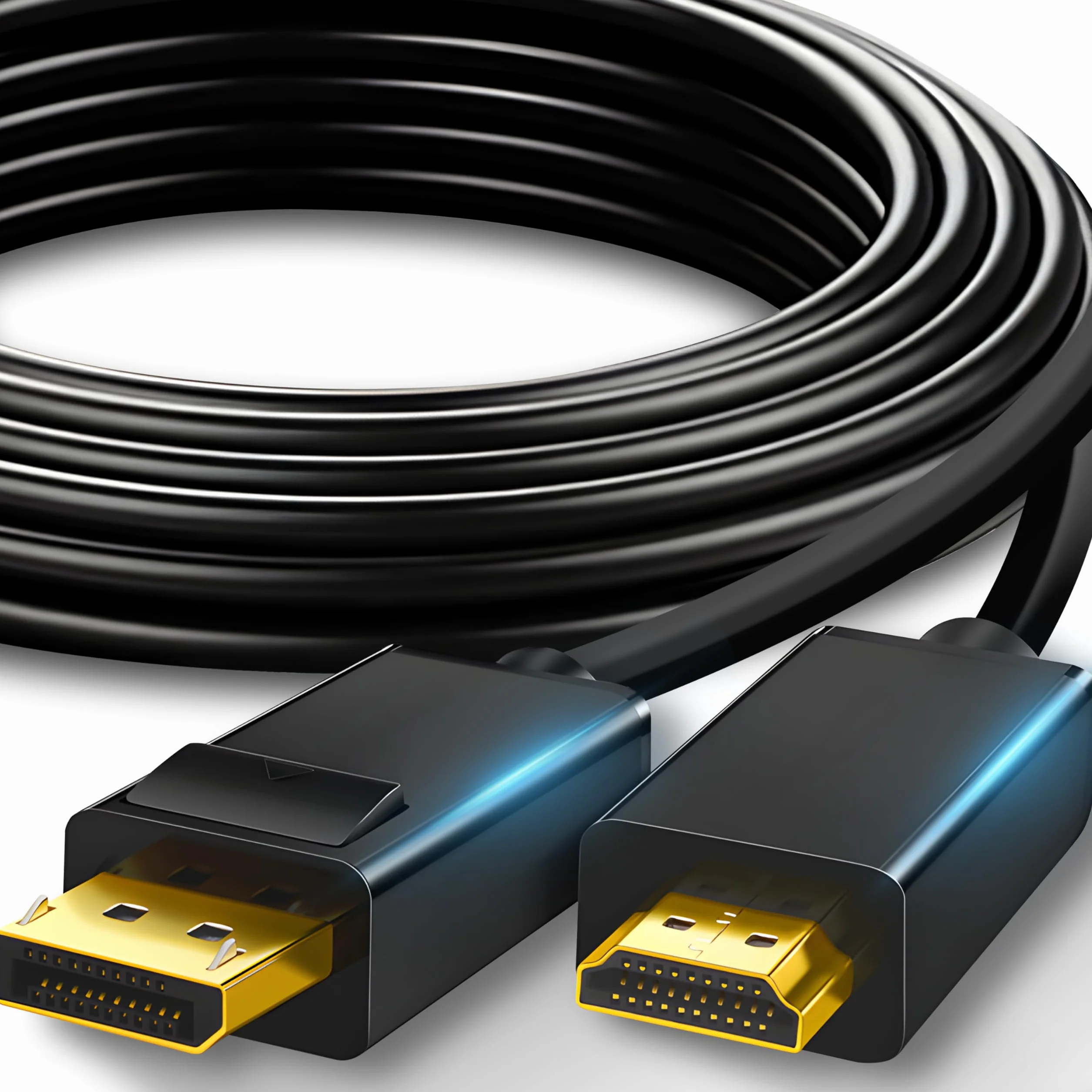Retoo Adattatore DisplayPort a HDMI, 4K Display Port a HDMI Convertitore Adattatore a HDMI Femmina Compatibile con HDTV, Monitor, Proiettore, Desktop, Surface, Cavo Schermo 1.8M, Nero