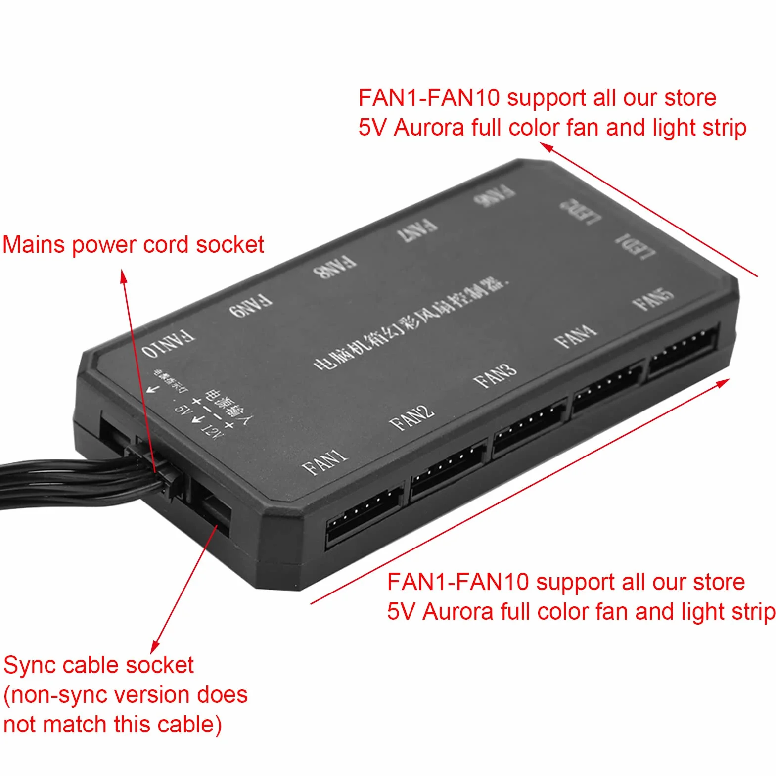 Zunate Controller Ventole RGB Wireless RF 5V 6PIN 15M Computer Alimentatore Anti-inversione