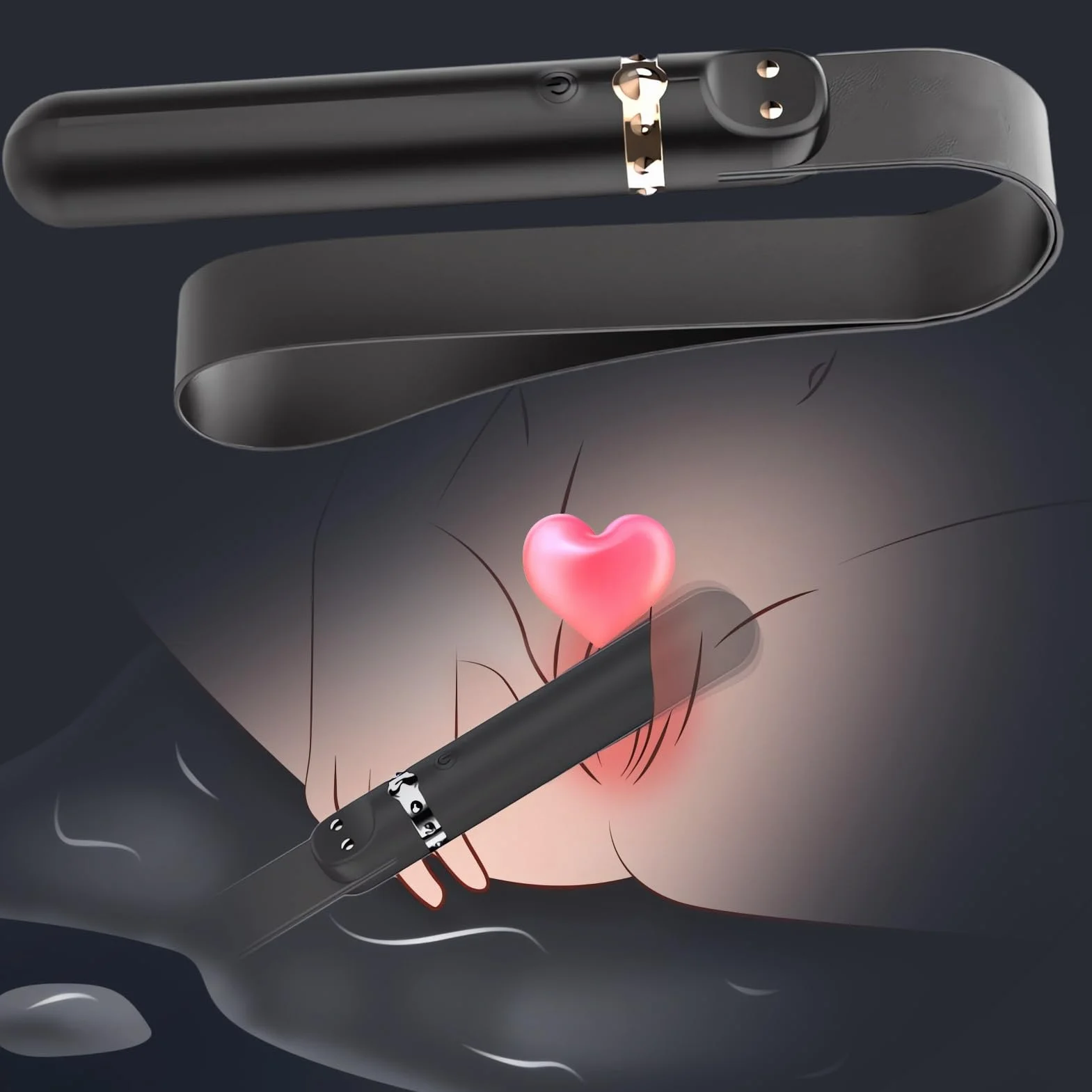 Frustino BDSM Paletta per Sculacciate, Frusta Pelle con Manico Vibrante, 9 Modalità di Vibrazione, Sex Toys per Coppie