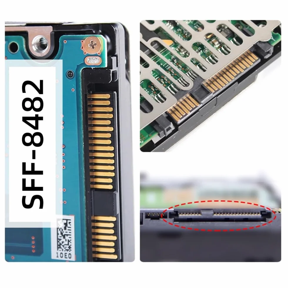 cablecc Adattatore RAID SAS-SATA 29 pin SFF-8482 a 7+15 unità disco rigido 22 pin con chipset e porta di alimentazione