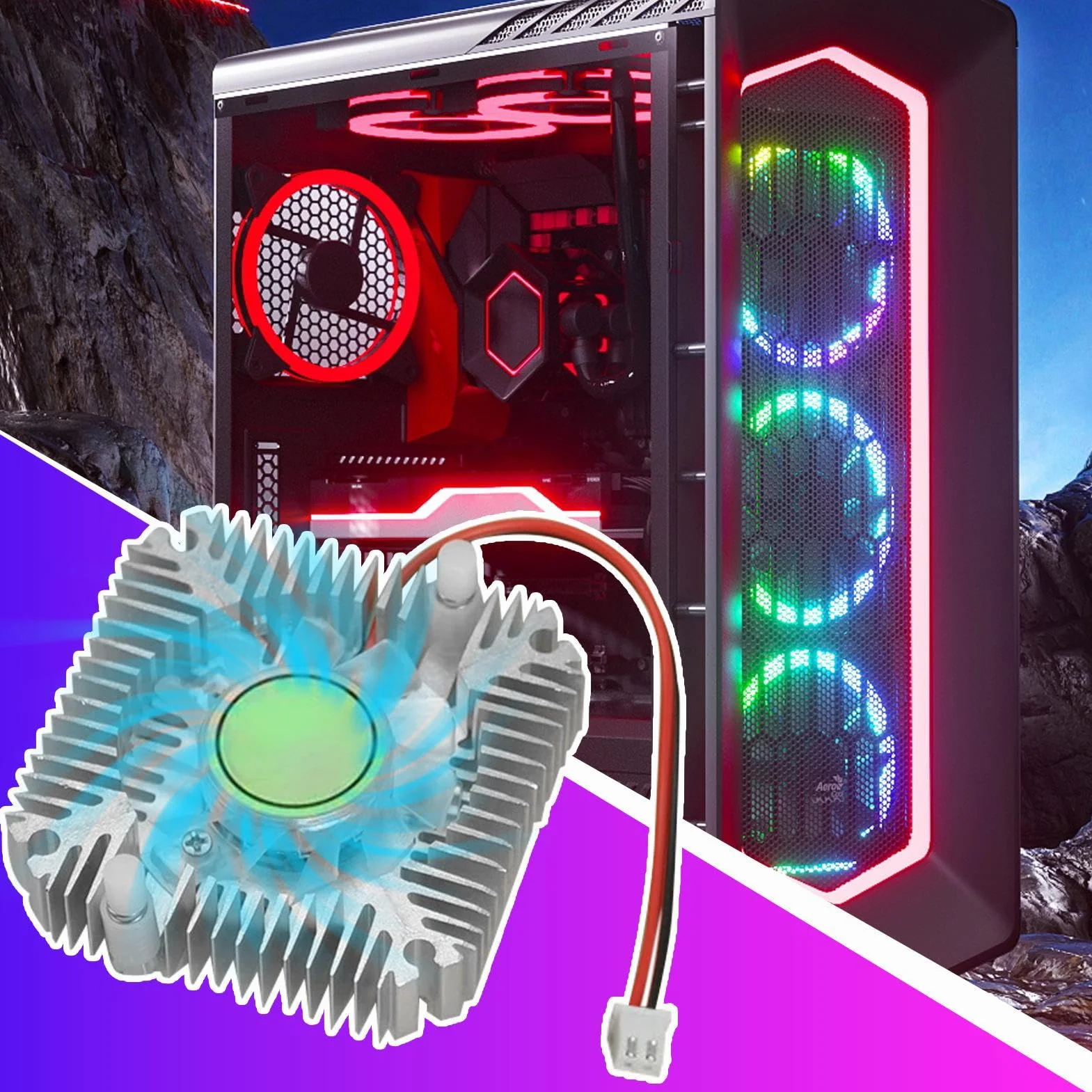 Ventola GPU - Dissipatore Alluminio Scheda Video | Radiatore 5.5 cm per Casa Lavoro Grafica