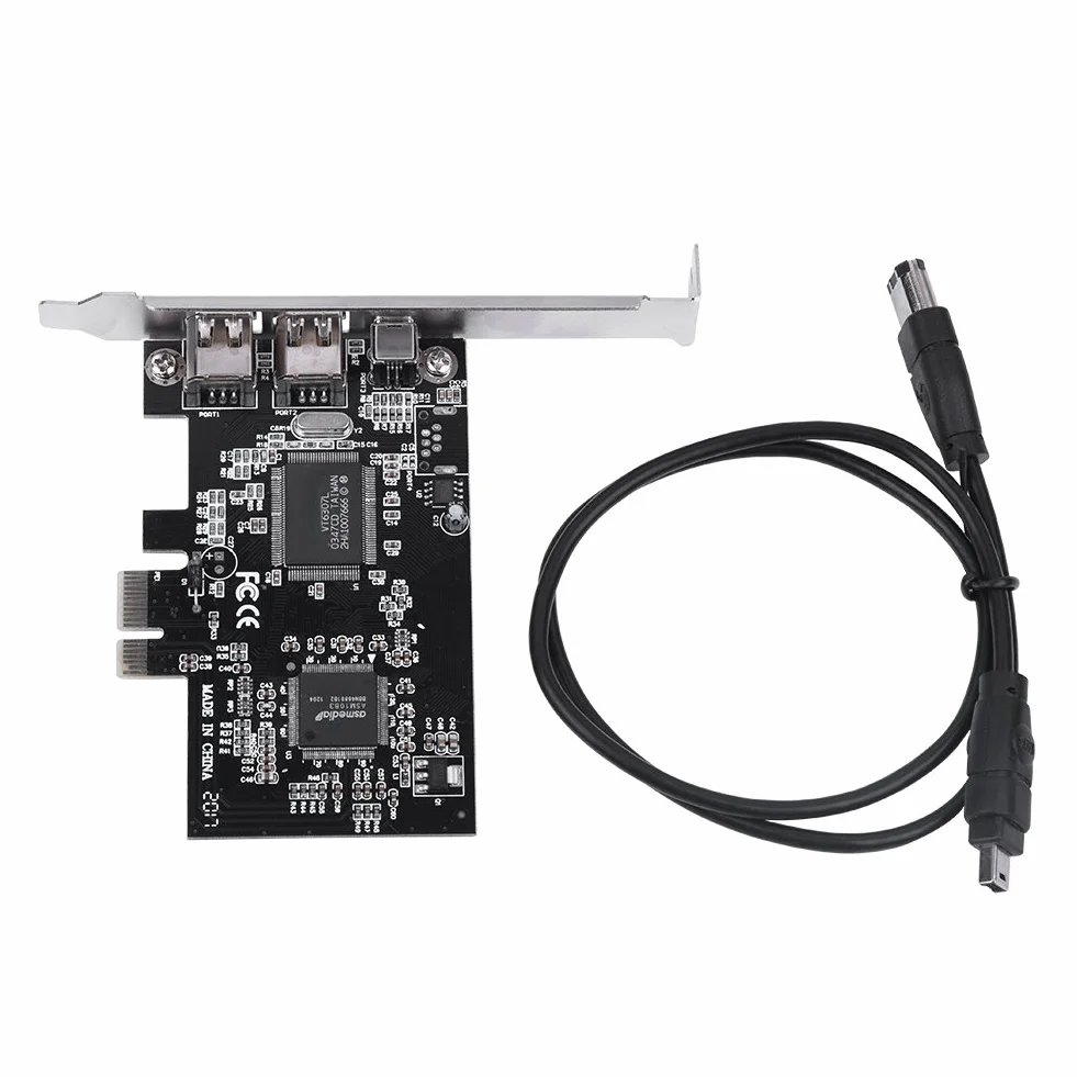143 Scheda Controller 1394a IEEE 1394, PCI-E PCI Express a Canale Full Duplex da 2,5 GB/s con Cavo Firewire, per 10/8/7/Vista/XP/2000/ME/98SE