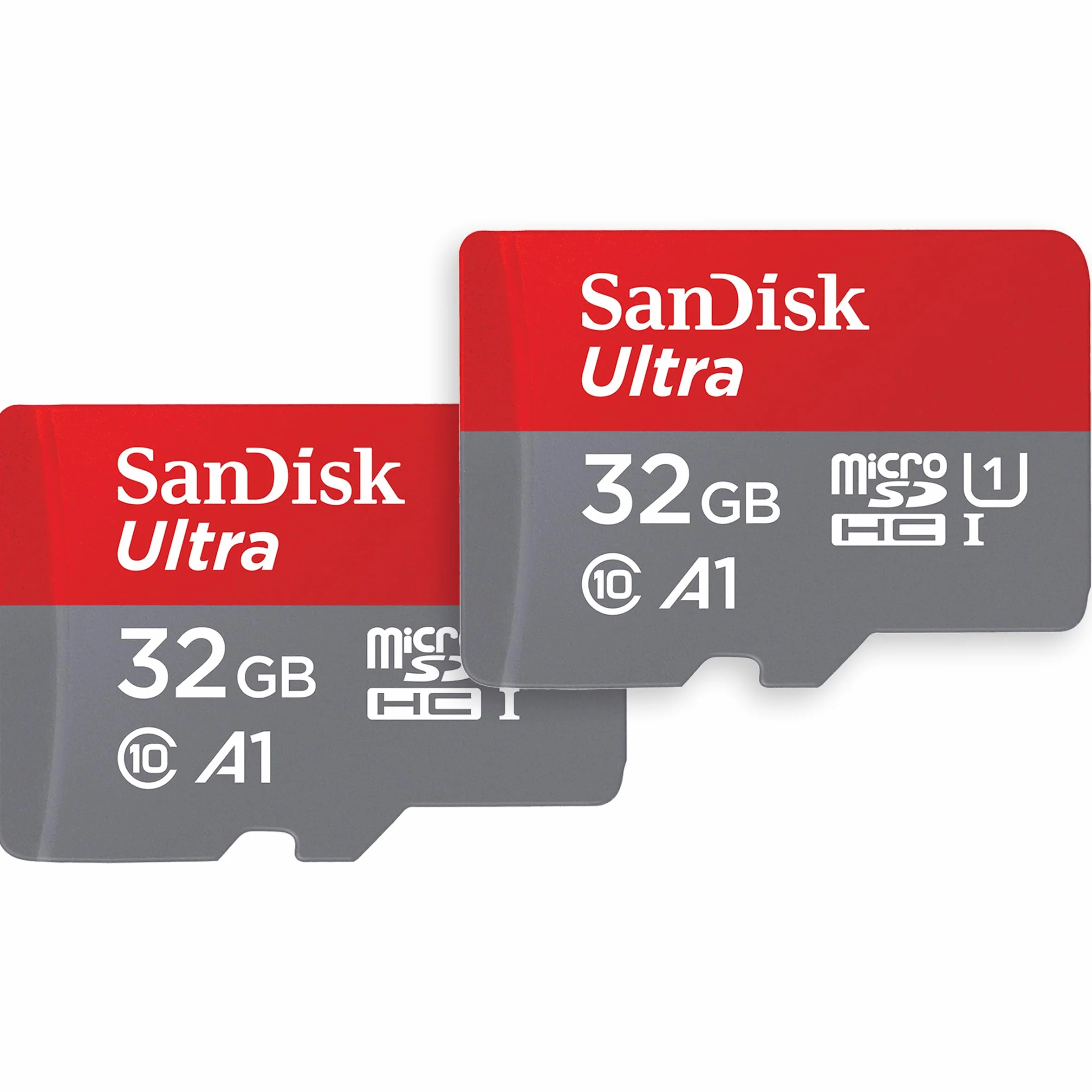 SanDisk Ultra 32GB microSDHC Memory Card + SD Adapter A1 Class 10 U1 Twin Pack 120MB/s