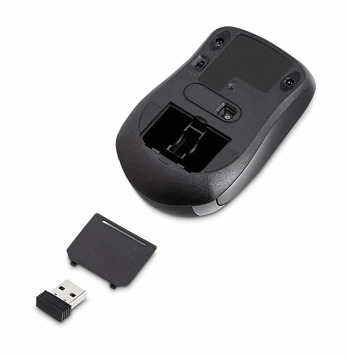 Amazon Basics Mysz Bezprzewodowa do Komputera z Mikroodbiornikiem, Czarna