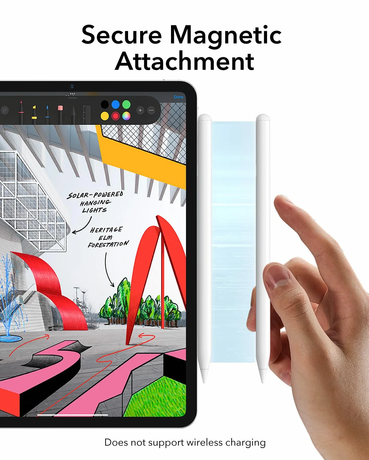 ESR Penna per iPad 2018-2025, Sensibilità all'inclinazione, Tecnologia Palm Rejection, Pencil Stilo per iPad 11th(A16)/10th Generation, Air 11"/13", Pro 11"/12.9"/13",Mini 6/5, Bianco