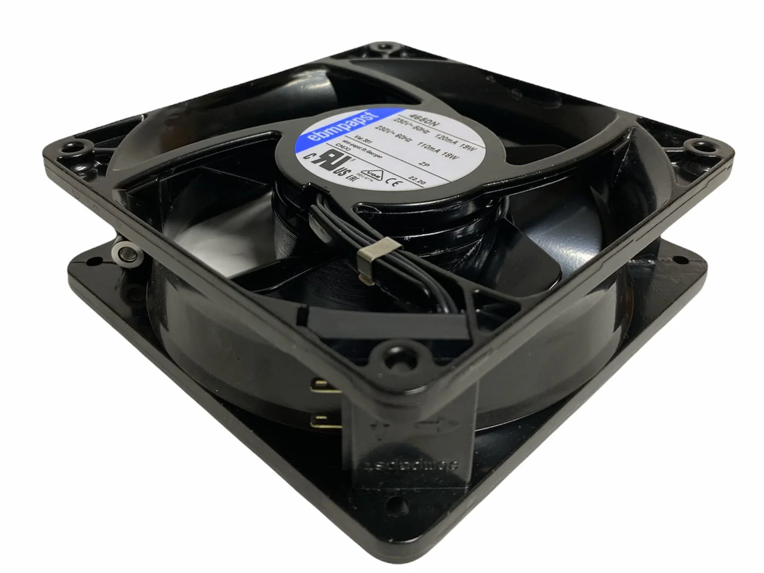 eRicambi, Ventilatore Assiale EBM - PAPST 4650N, con Struttura e Rotore in Metallo, Dimensioni 119x119x38mm, Potenza 19W, Velocità di Rotazione 2650rpm