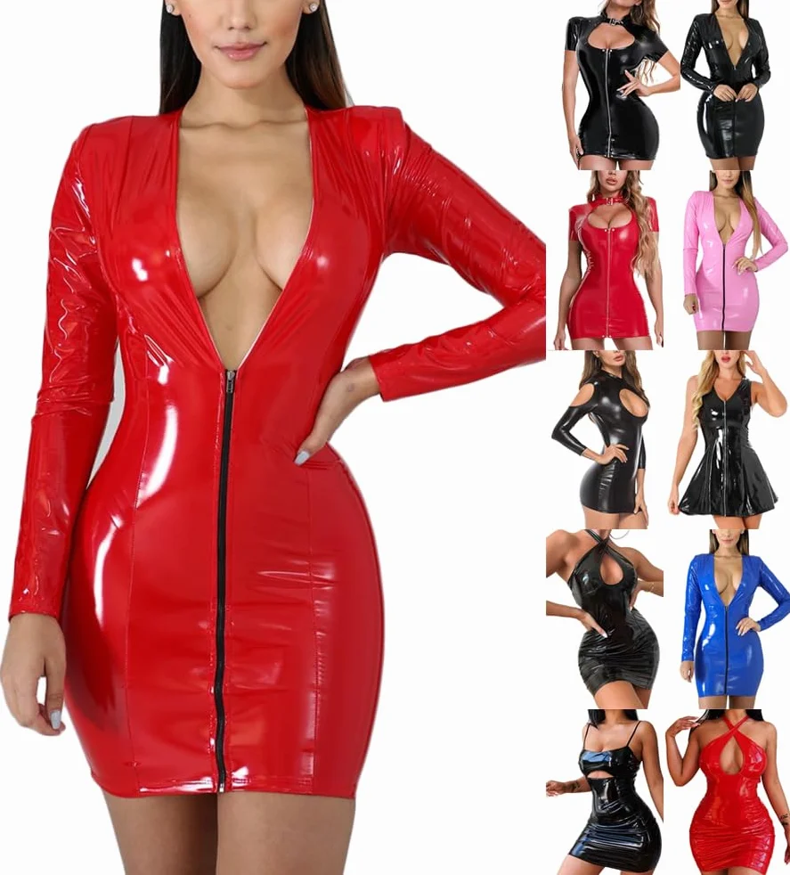 Donna Mini Vestito Sexy Senza Maniche Bodycon Clubwear Senza Schienale per Festa Cocktail