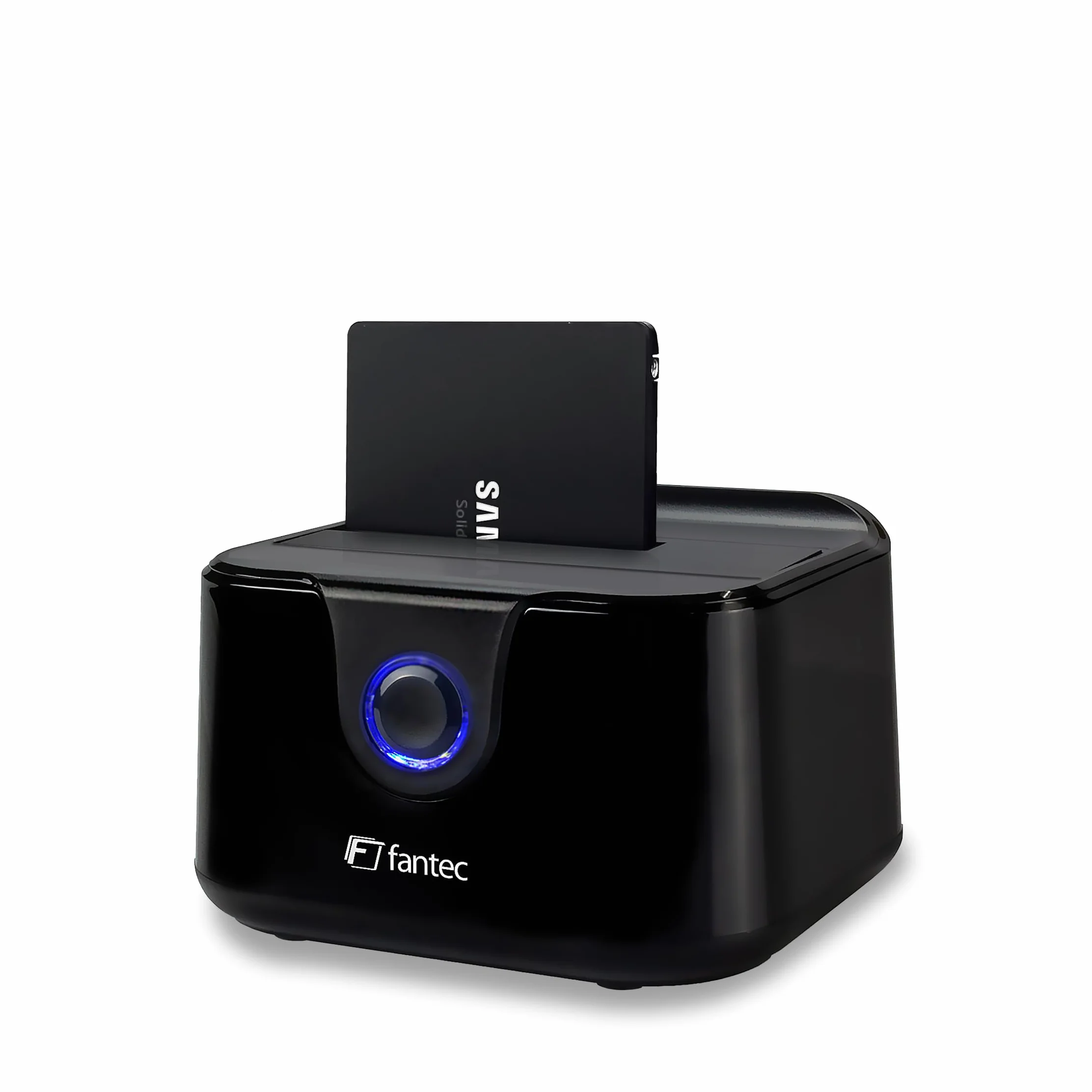 FANTEC DS-X1U3-Glanz USB 3.2 Gen1 Docking Station for 2.5/3.5 inch SATA SSD Hard Disk, 5Gbit/s, Black
