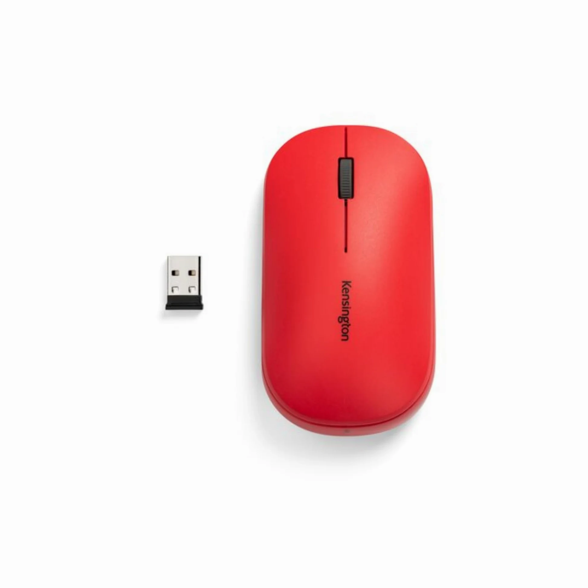 Kensington Mouse wireless doppio SureTrack - Design ambidestro e sottile, Per laptop, scrivanie o home office, Compatibile con Chrome, Mac, Windows & Android, Rosso (K75352WW)