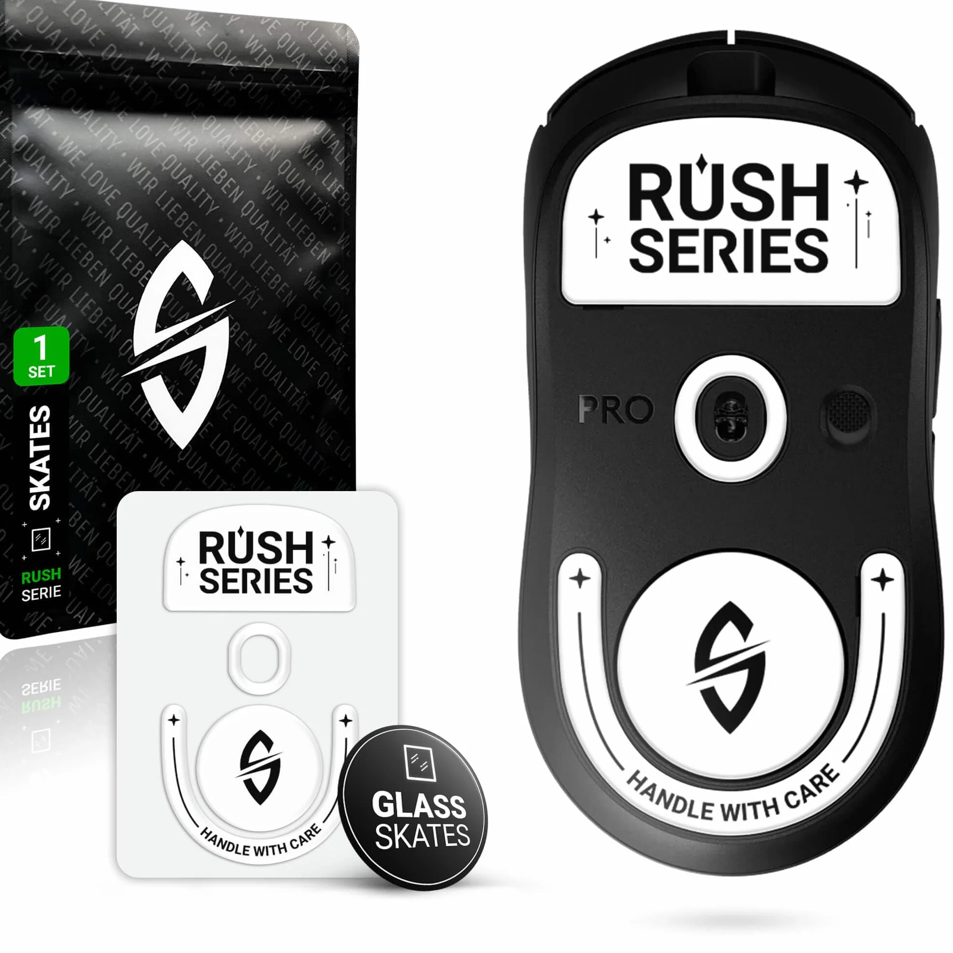 SensoryBoost Rush Piedini in Vetro per Logitech G PRO X Superlight 2 - Ultra veloce, bordi arrotondati, Accessori Mouse