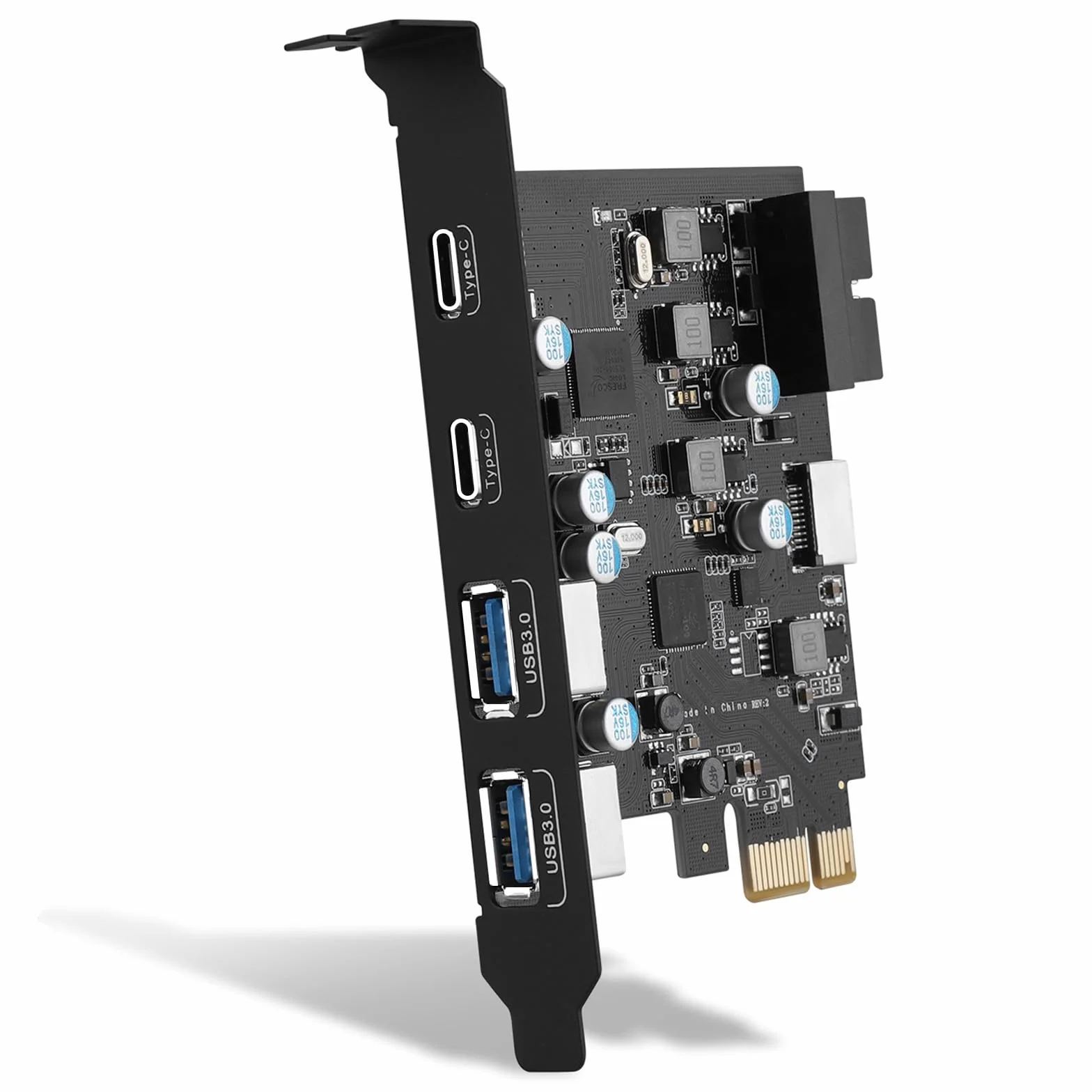 Scheda PCIE USB 3.0 6 porte, PCIE E su USB 3.0 Tipo C (2), Tipo A (2), Connettore a 19 Pin, Tipo E(A-Key) PCI Express Scheda di Espansione per Desktop PC Window