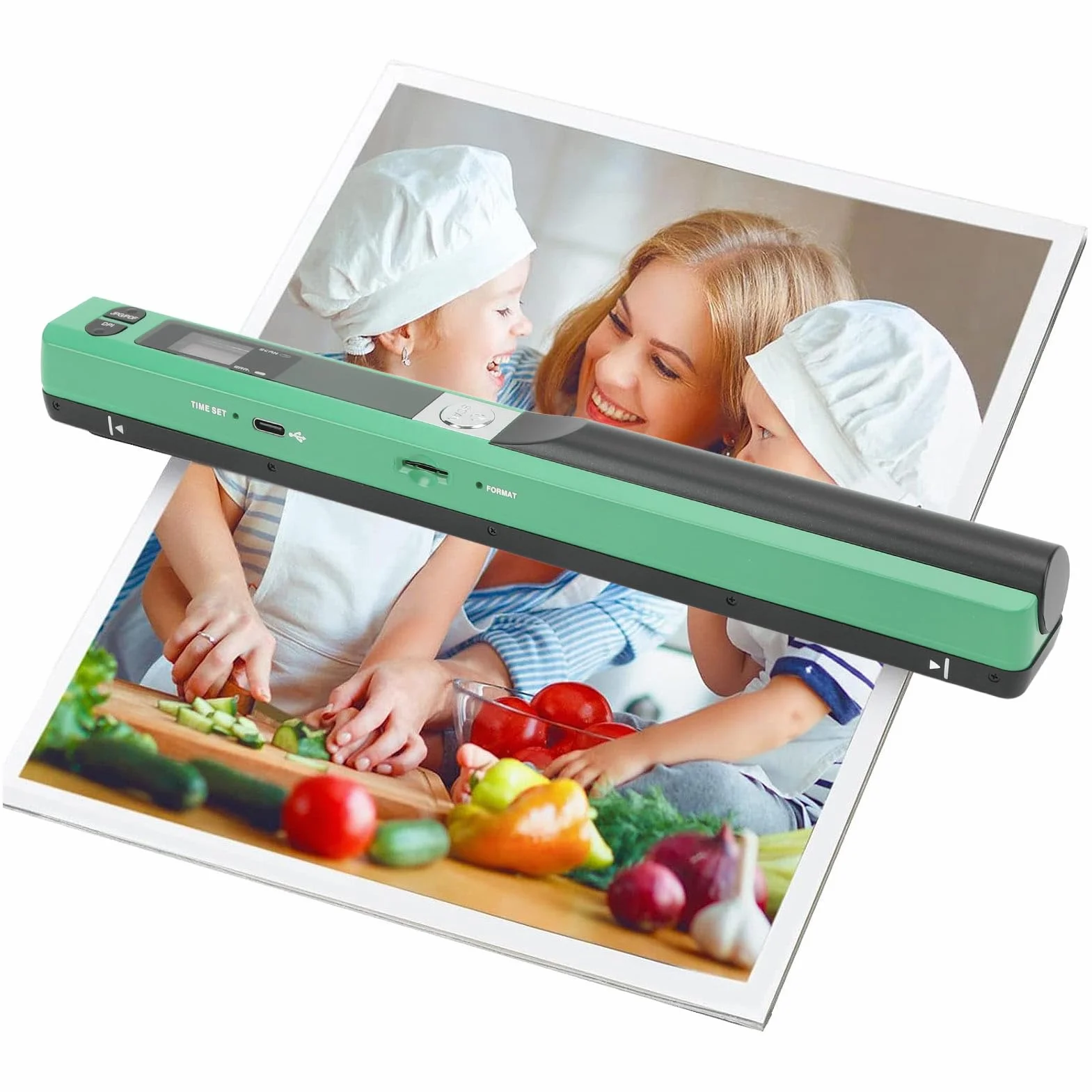 Elprico Scanner di Documenti Portatili A4 Scanner di Immagini Portatile per la Casa e L'ufficio con Diversi Formati di File Supportati per il Settore Bancario e Assicurativo (GREEN)