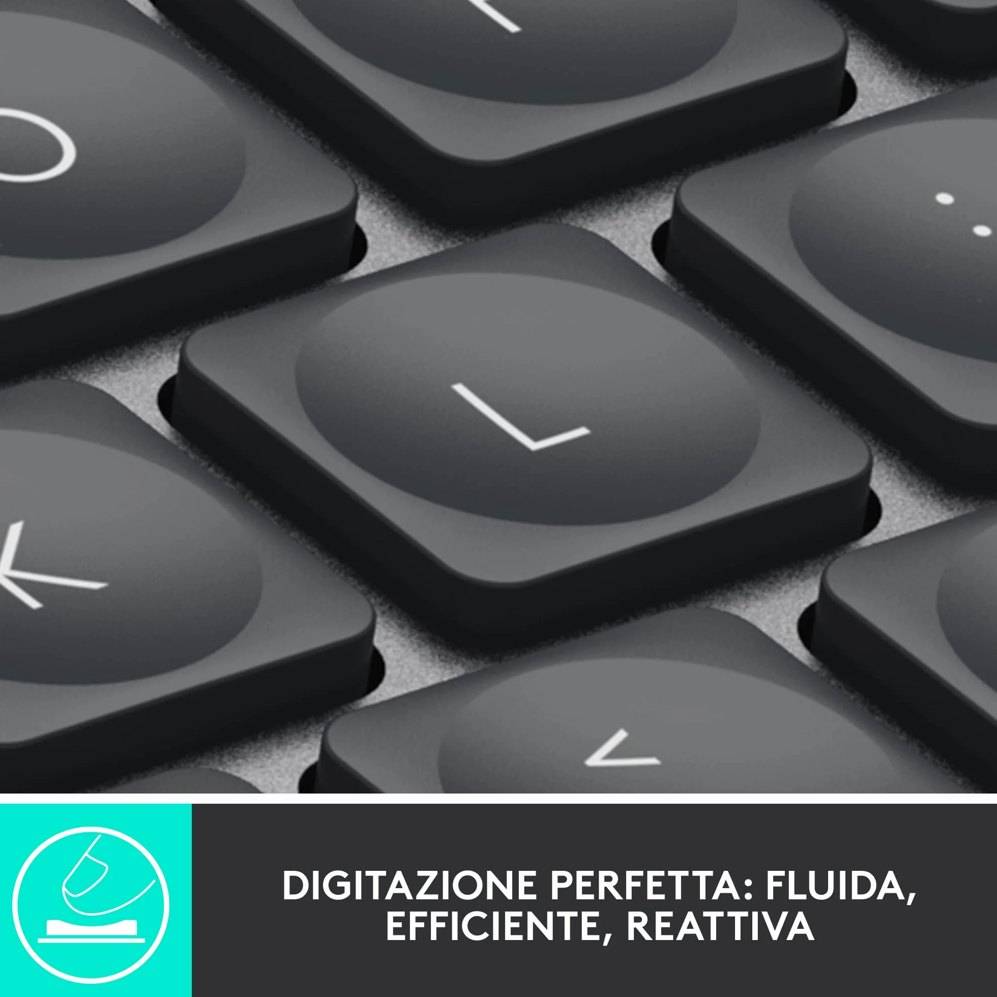 Logitech MX Keys Advanced for Business Tastiera wireless illuminata, ricevitore USB Logi Bolt, Bluetooth, tasti retroilluminati, ricaricabile, layout QWERTY Italiano - Grafite