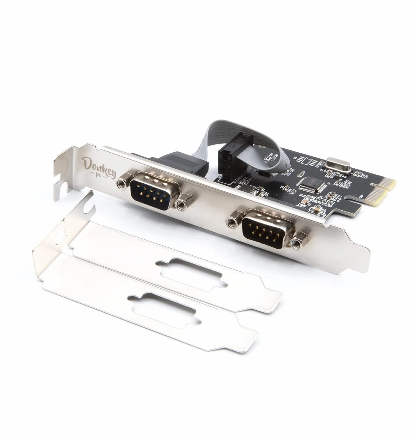 Scheda 2 porte seriali RS232 su PCI Express. Scheda di porta seriale PCI-Express scheda adattatore di estensione 2 porta seriale. Scheda controller di espansione.