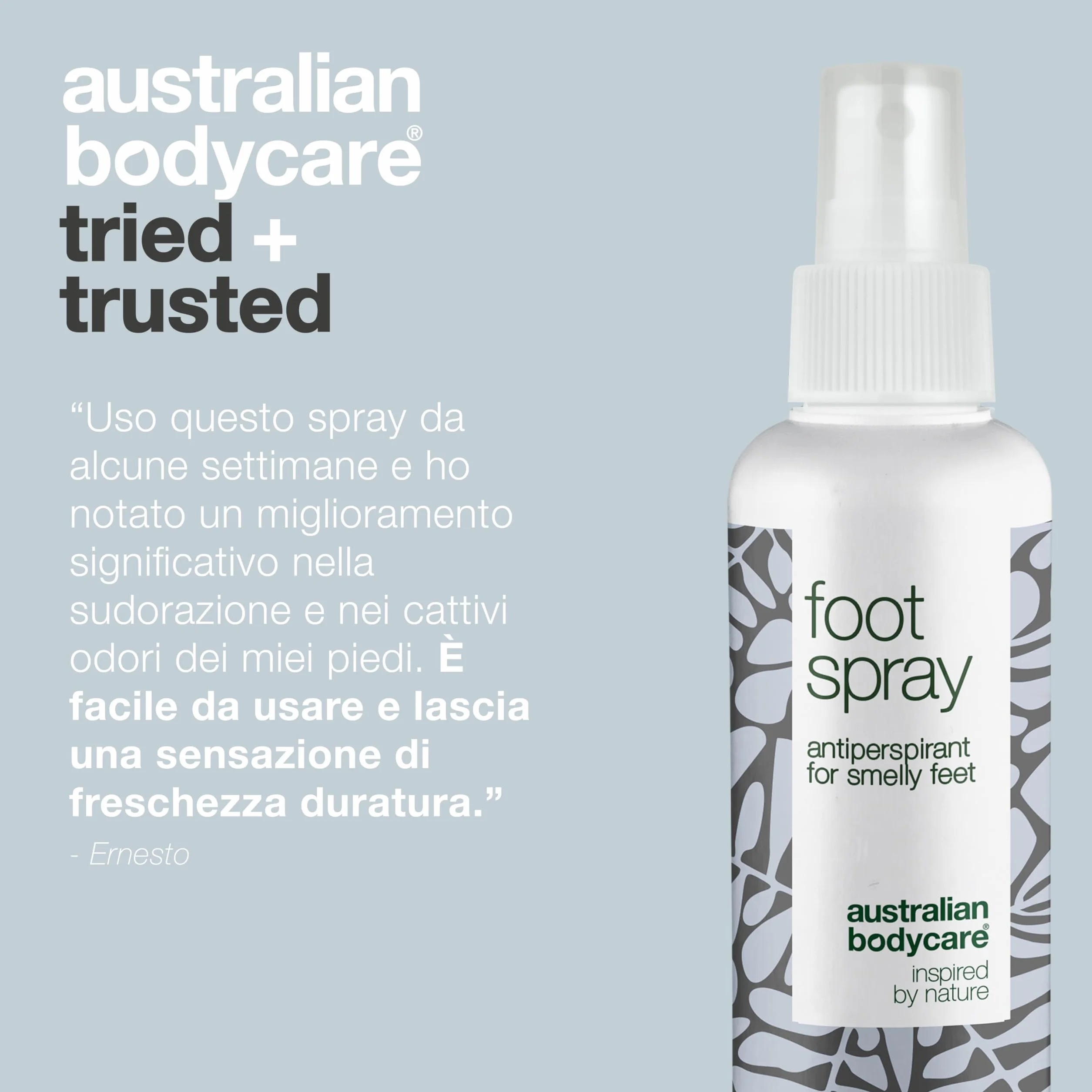 Australian Bodycare Foot Spray 150 ml Deodorante Anti traspirante per Odore Piedi Trattamento Funghi Piede Atleta