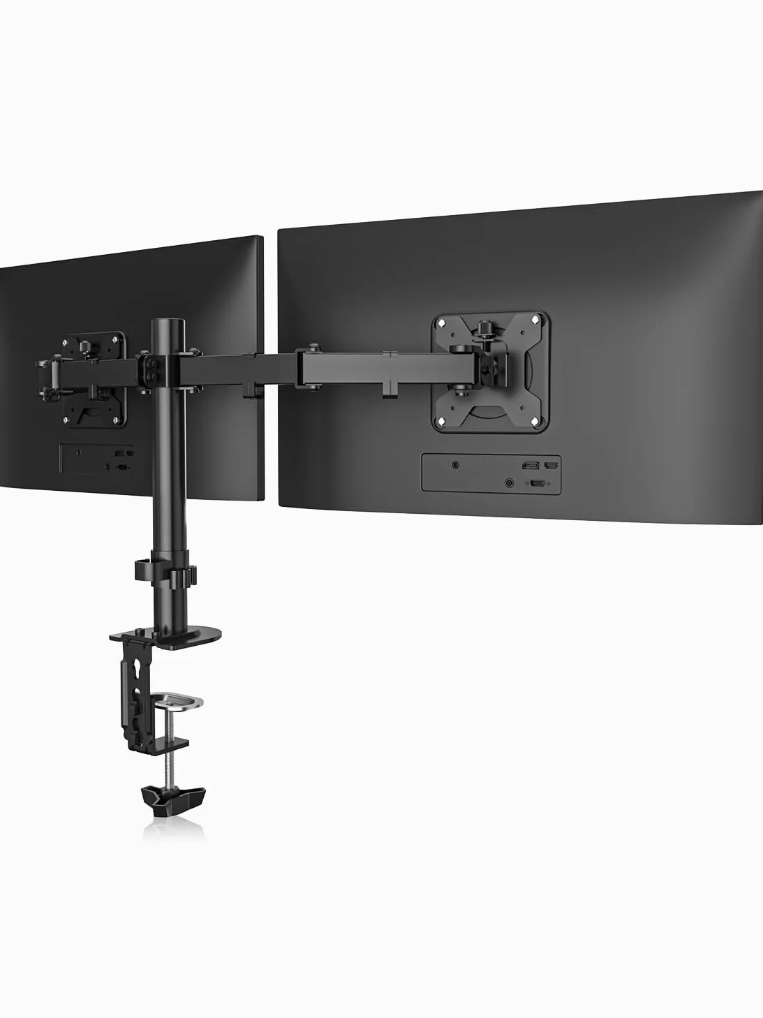 Suptek Supporto per 2 Schermi da Scrivania, Braccio per Doppio Monitor da Tavolo per Due Monitor LCD TV LED da 13-27 Pollici, Dual Supporti per Monitor Schermo per Computer PC Staffa