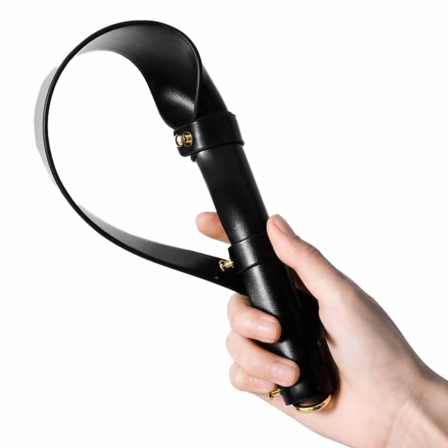 Frusta in pelle paddle erotico flogger bondage SM spanking per donne e uomini (Nero)