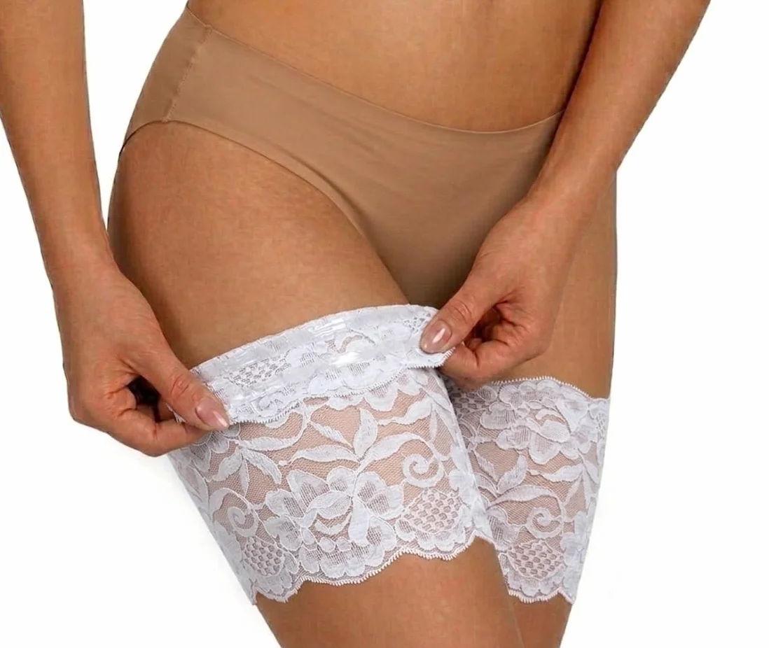 Sesto Senso Bande Elastiche Anti Sfregamento Fasce Cosce Pizzo Antisfregamento Sexy con 4 Strisce Silicone