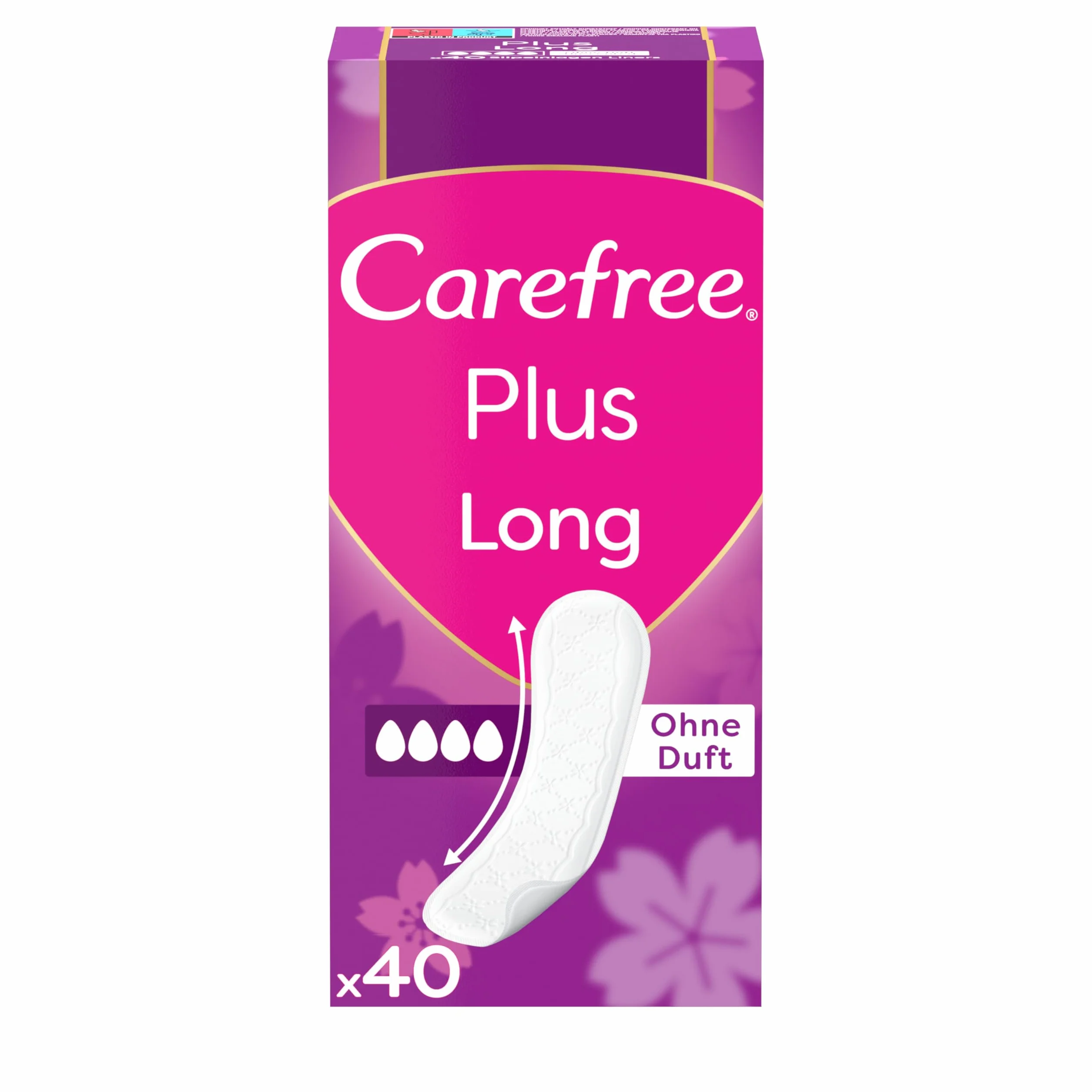 Carefree Salvaslip Plus Long senza profumo 40 pezzi protezione extra neutralizzazione odori