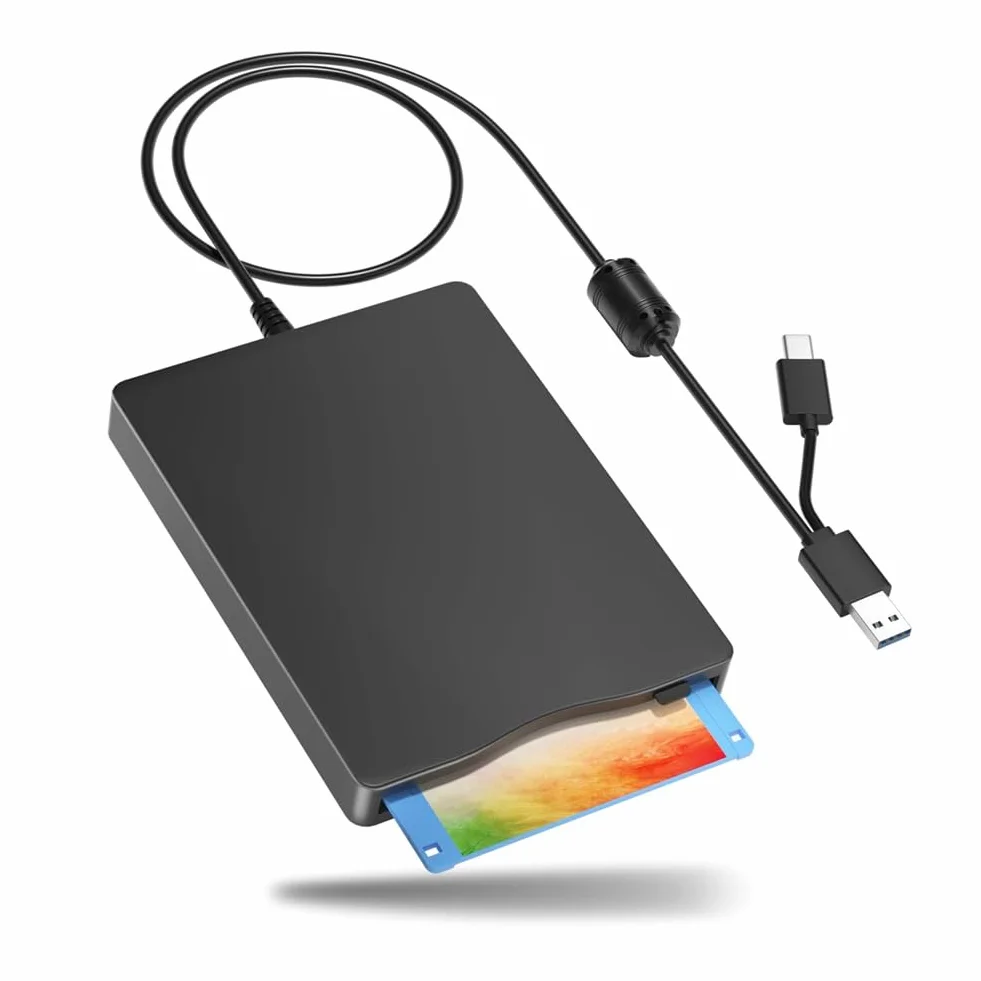 Lettore floppy, 3,5 unità floppy esterna USB tipo C, unità floppy portatile FDD per PC portatile