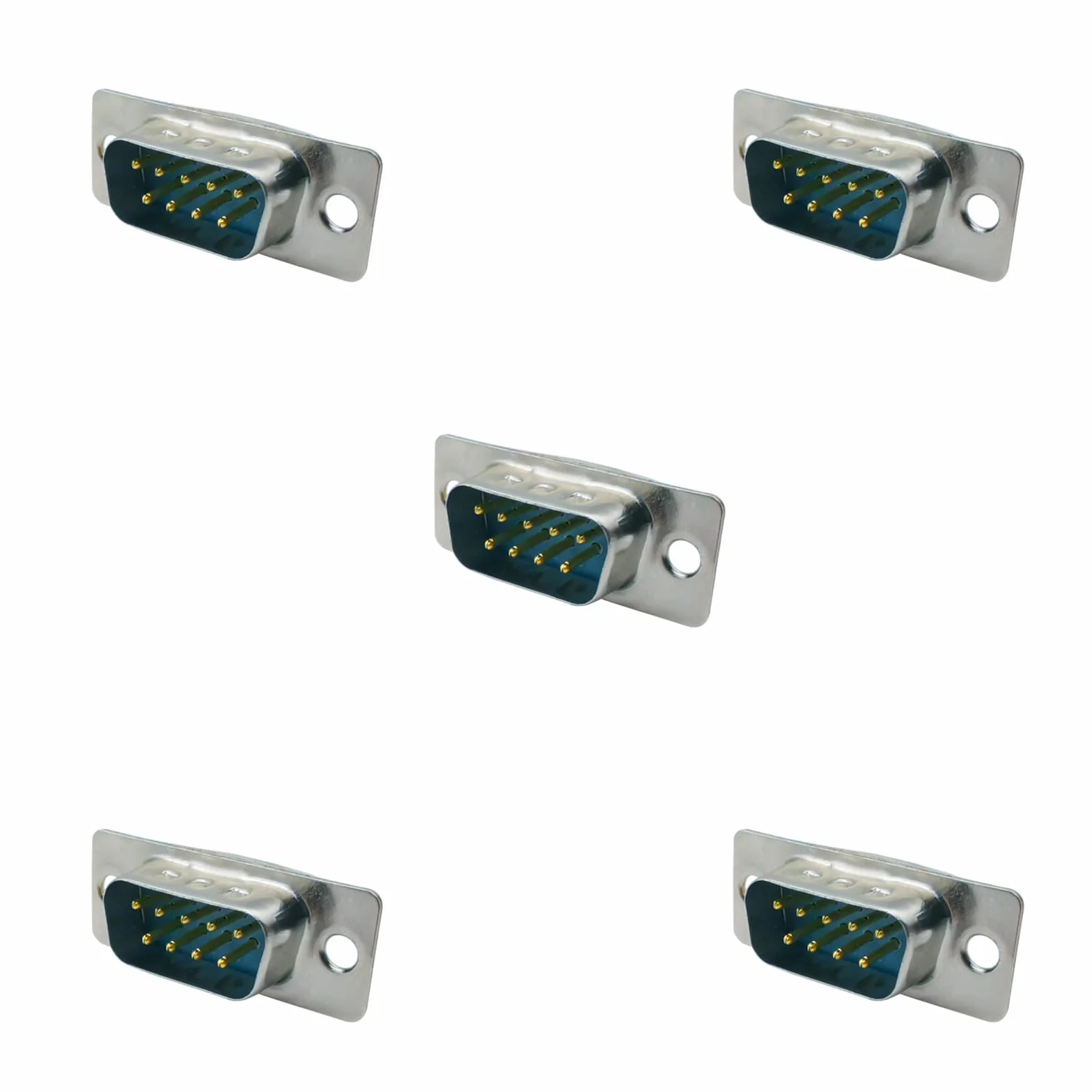 10pcs DB9 porta seriale maschio a saldare, 9 pin D-Sub DB9 connettori PCB RS232 tipo di saldatura seriale (10 x maschio)
