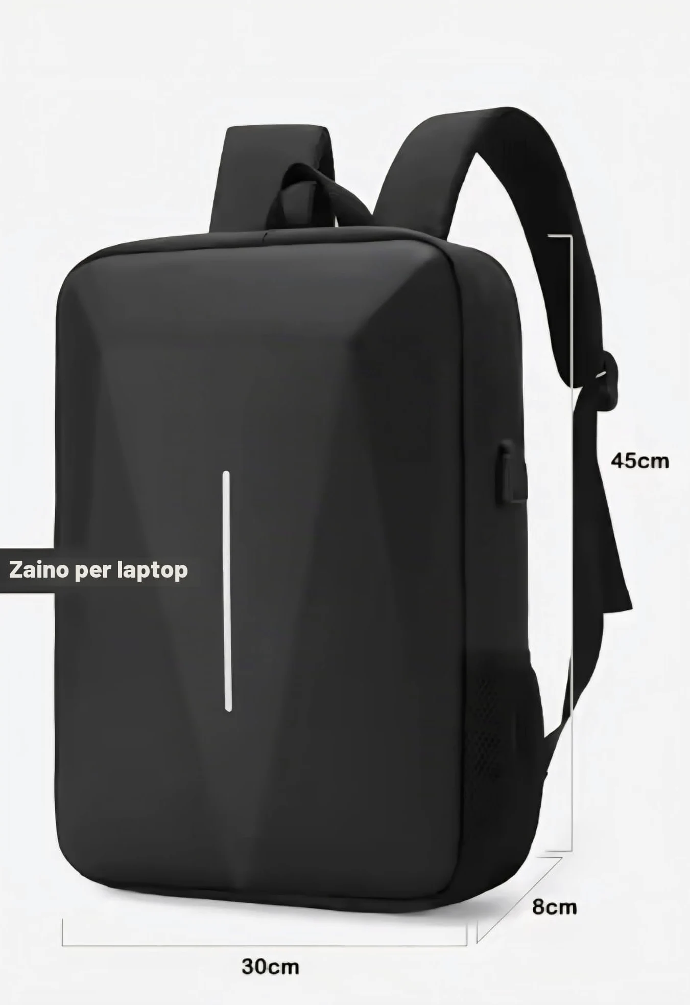 Zaino Laptop Business 15.6” Hard Shell Impermeabile con Porta USB, Antifurto, Compatibile EasyJet Bagaglio a Mano Gratuito, Zaino Uomo Donna Viaggio Lavoro PC