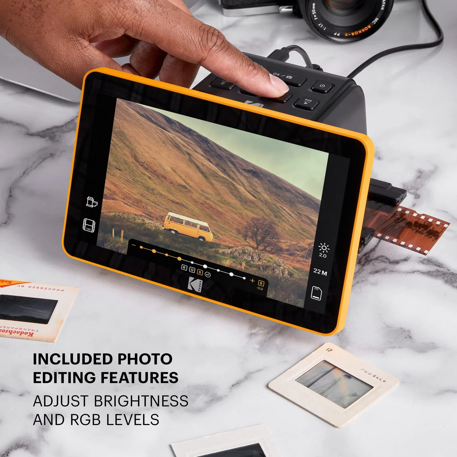 KODAK Slide N Scan Digital Film Scanner 7" LCD 22MP HD JPEG RODFS70