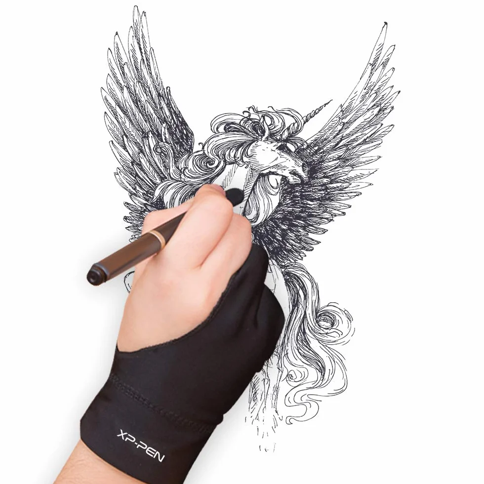 XP-Pen - Guanto per tavoletta grafica professionale nero Talla S