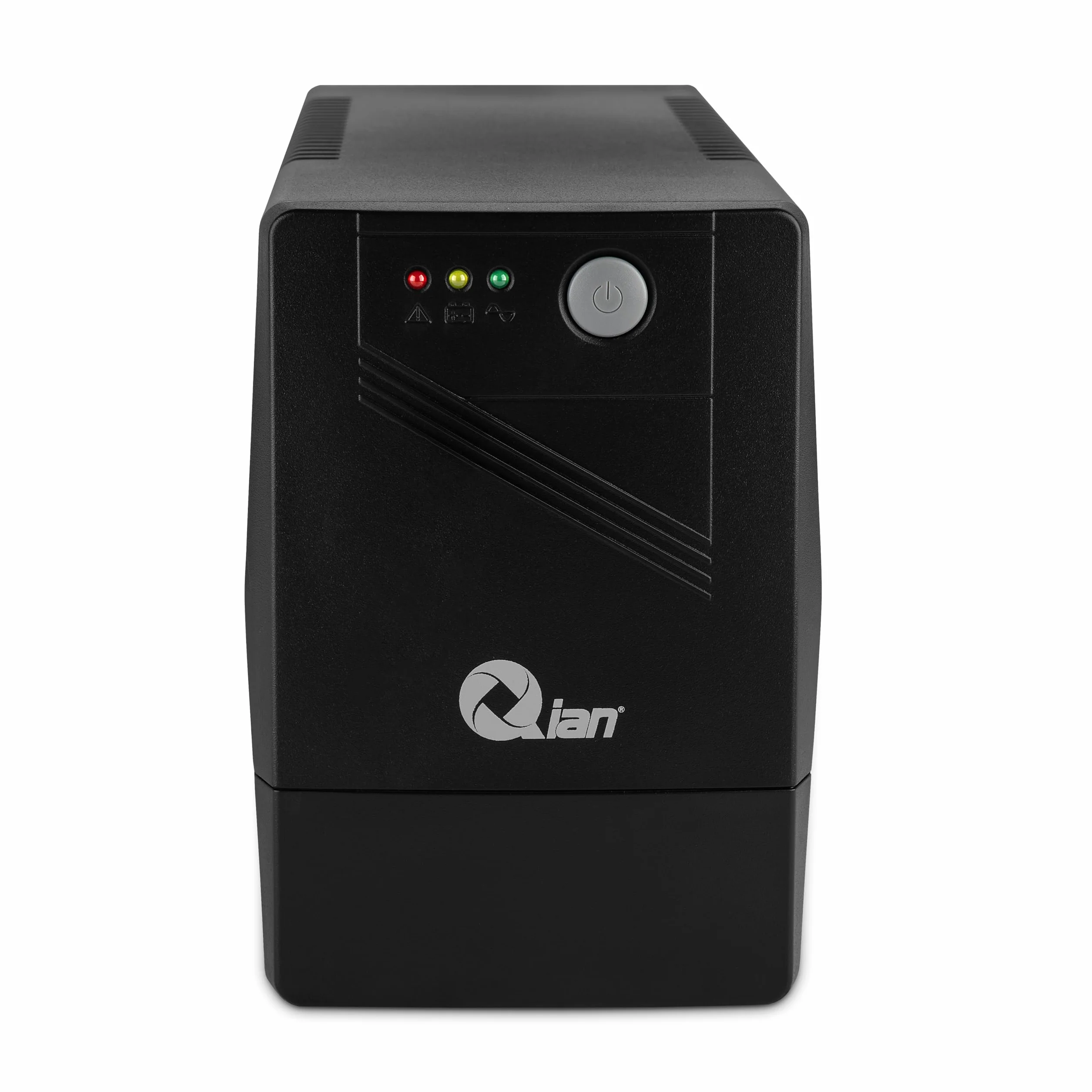 QIAN Gruppo di Continuità UPS Line 500VA Torre Mini Compatta Carica Rapida Protettore di Sovratensione 300W Potenza in Uscita 220/230 VCA 2 Prese Schuko (Nero)