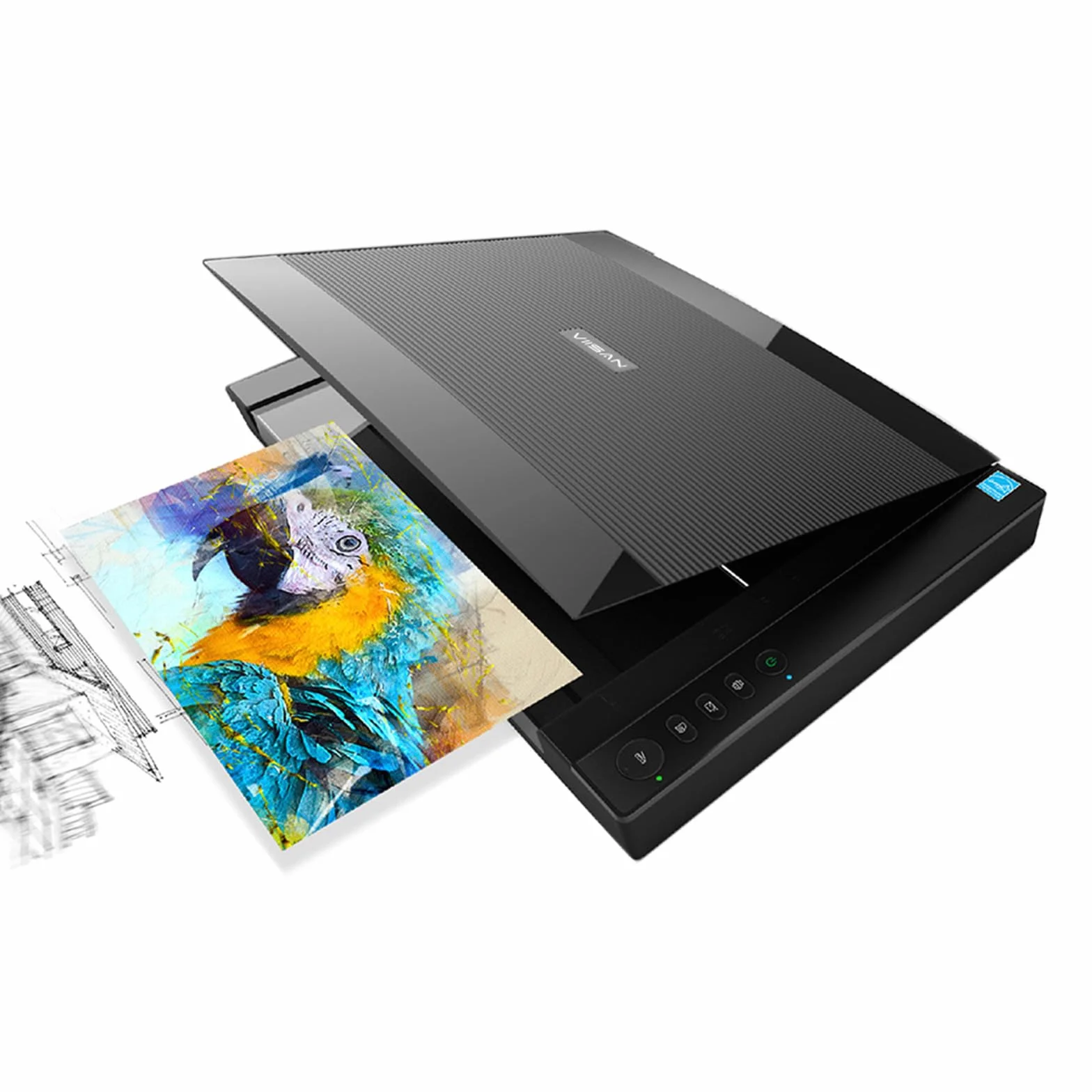 Viisan VF 3240,scanner piatto DIN-A3.Max.Risoluzione 2400x2400 dpi.Incluso software ViiScan per l'elaborazione di immagini e riconoscimento testi OCR.Compatibile Windows.Driver per il software Mac.
