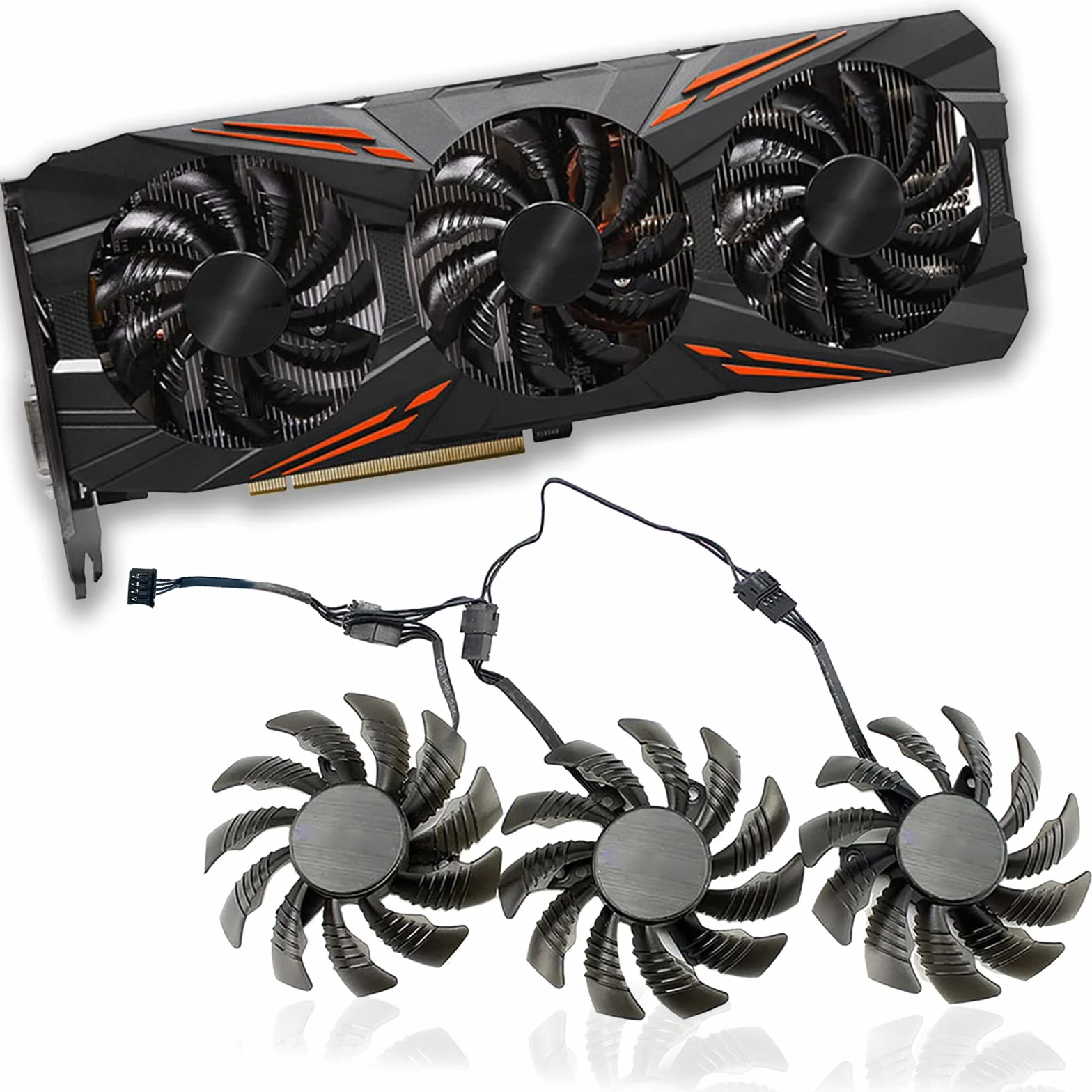 Ventola di raffreddamento 75 MM T128010SU 0.35A per Gigabyte AORUS GTX 1080 1070 Ti G1 Gaming Fan GTX 1070Ti G1 Gaming Ventola di raffreddamento per scheda video (Fan-3 pz)