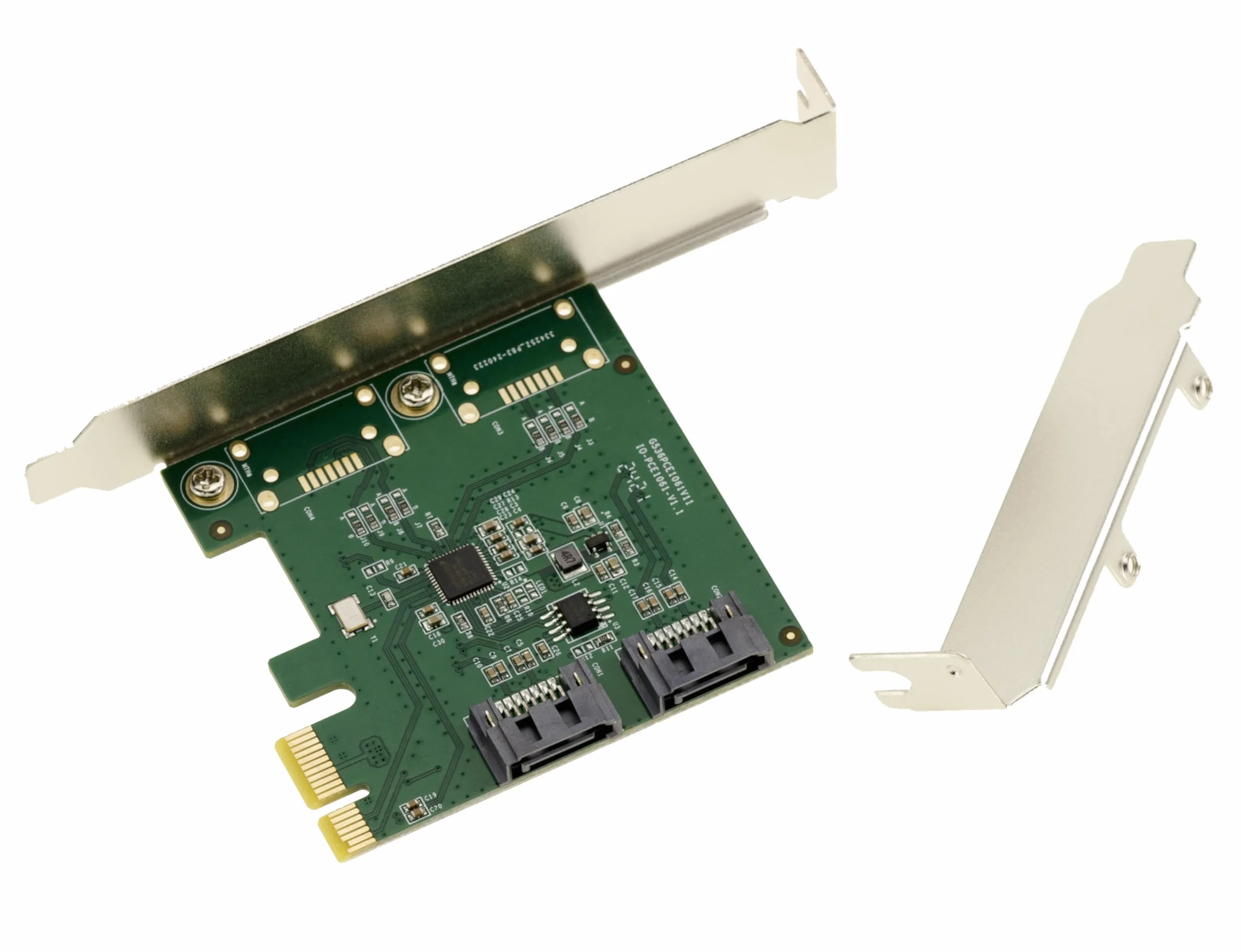 KALEA-INFORMATIQUE Scheda controller PCI Express PCIe 2X SATA 3 6G. Raid 0 1 SPAN. Flange a basso e alto profilo con chipset ASM1061R