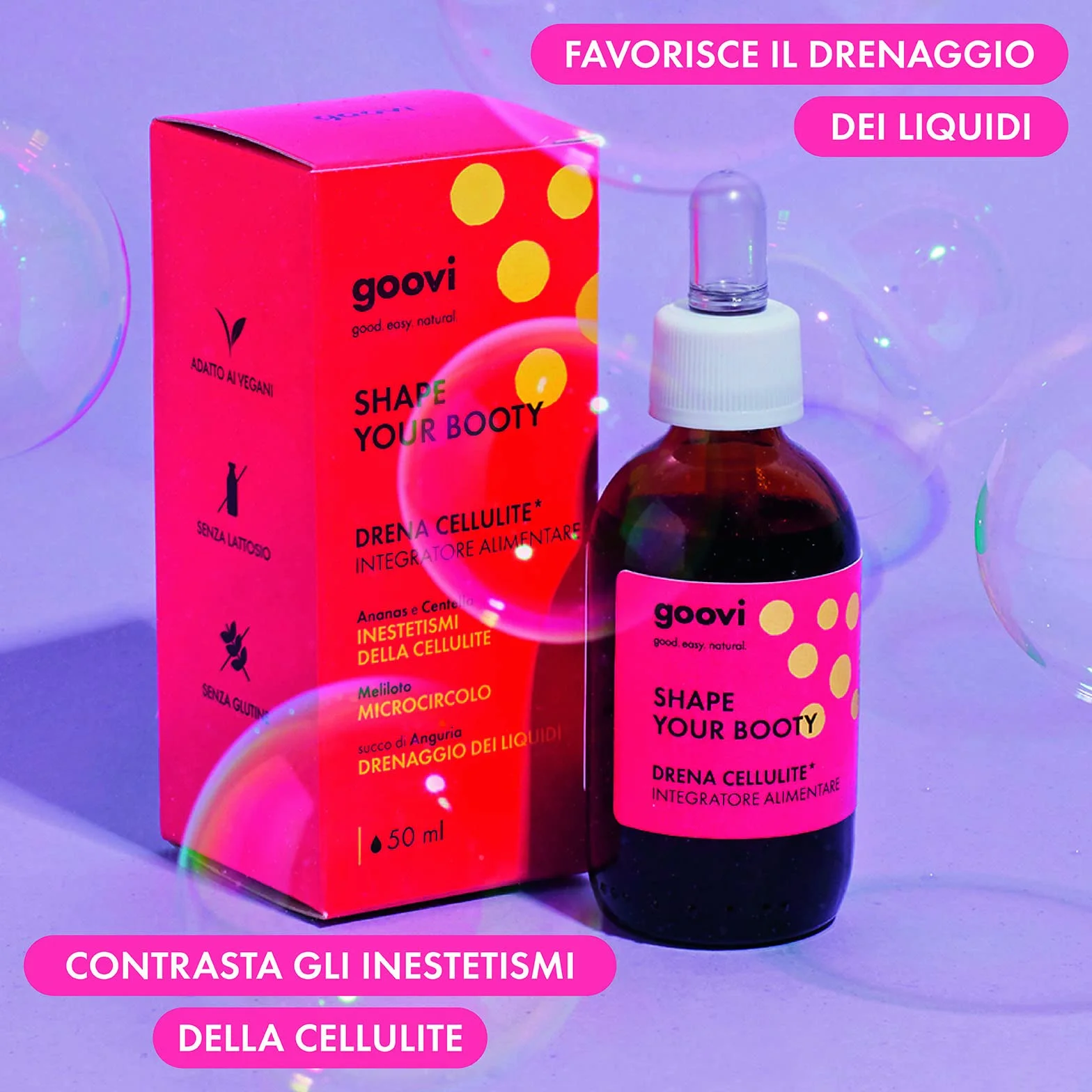 Goovi Shape Your Booty Integratore Alimentare Drena Cellulite 50 ml