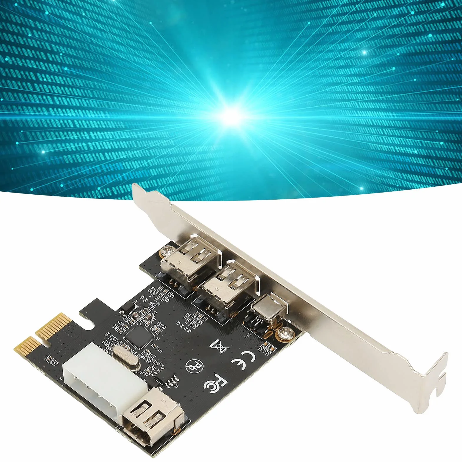 Scheda Firewire PCIE Ad Alta velocità da 2,5 Gbps da 1X a 1394A, Controller PCI Express IEEE 1394 4 Porte (3 X 6 Pin e 1 X 4 Pin), Adattatore Firewire 1394a per 7/8, per Server