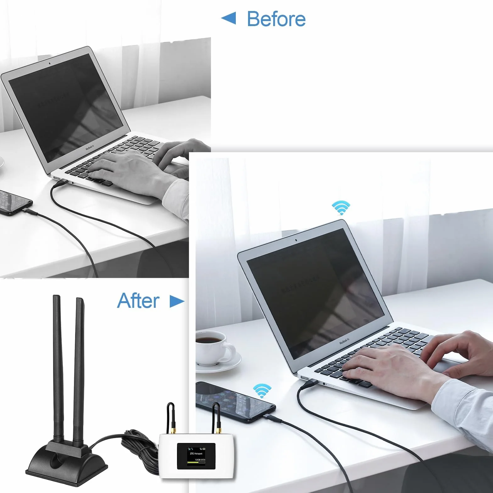 Bingfu Antenna 4G LTE SMA TS9 6dBi Base Magnetica MIMO per 4G LTE CPE Broadband Wireless Router Cellulare Gateway Modem