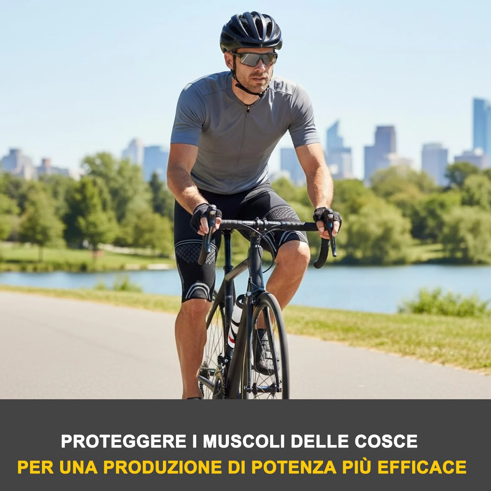 NuCamper Fascia Elastica Coscia Compressione, Supporto Cosciera Sportiva per Uomo e Donne, Tutore Quadricipite Bicipite Femorale Antiscivolo