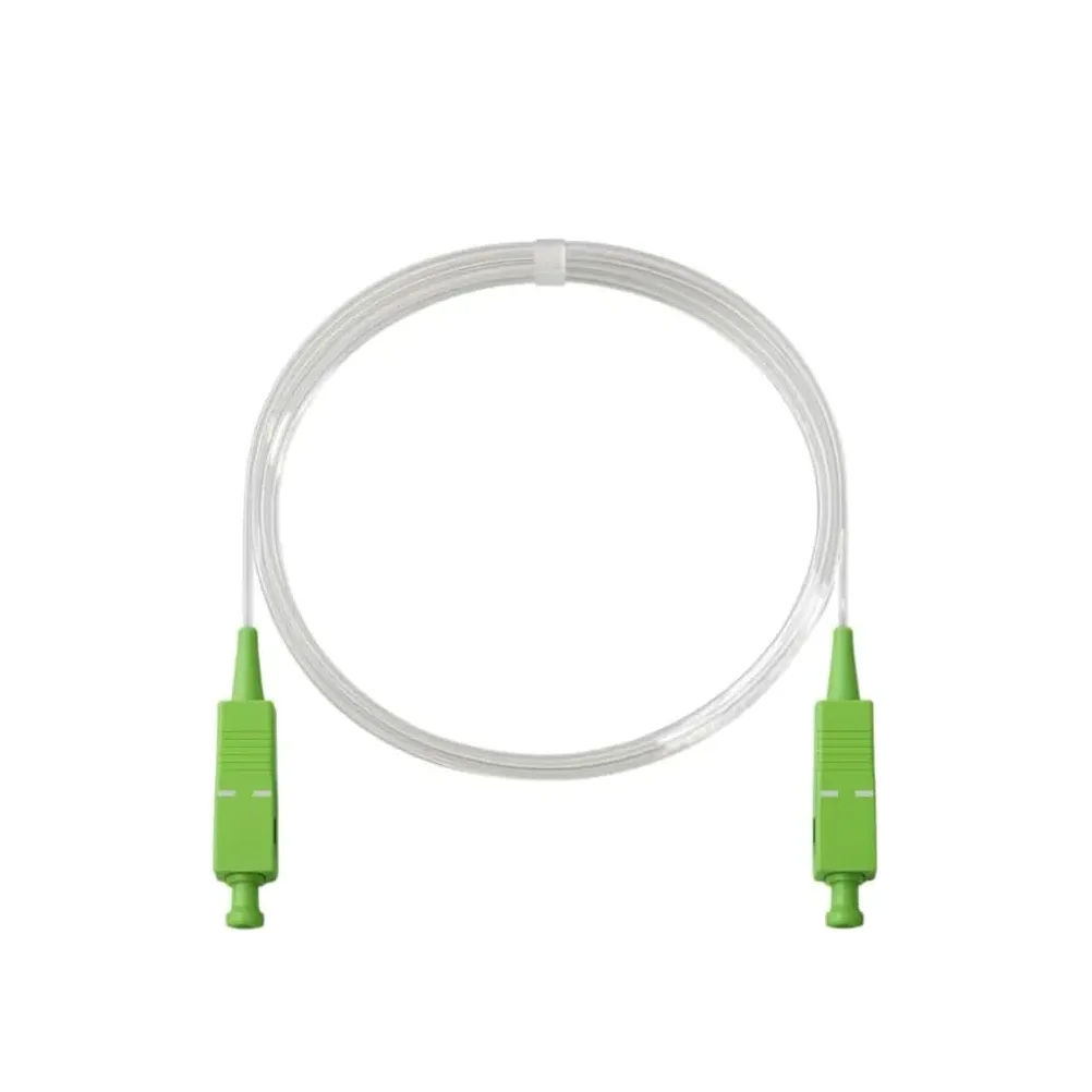 Kit Essenziale - Prolunga in fibra ottica arancione SFR Bouygues – 20 m – Cavo trasparente su avvolgitore + giarrettiera invisibile 3 m SC-APC/SC-APC + 20 clip adesive – spostamento / deportazione di
